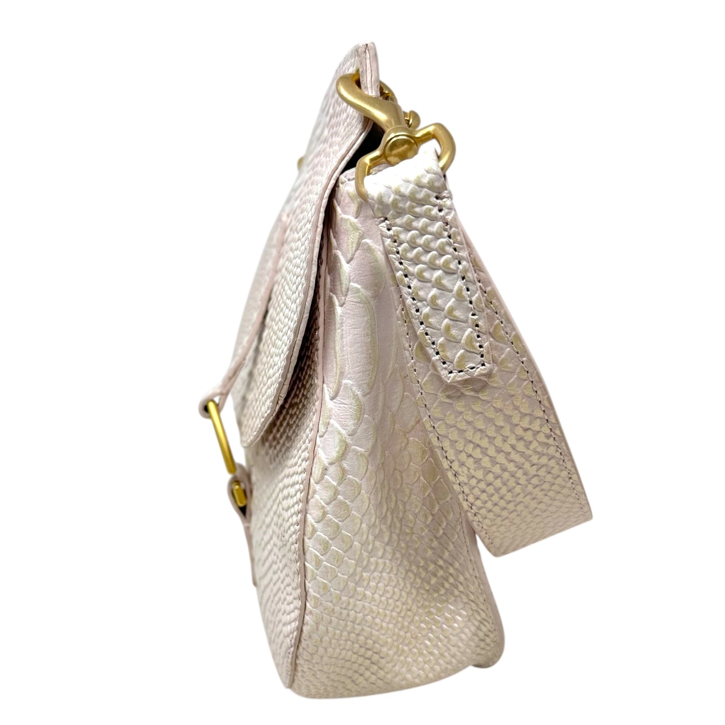 North South Reese Bag Designer By Dooney & Bourke In Pearl Embossed Leather, Size: Medium