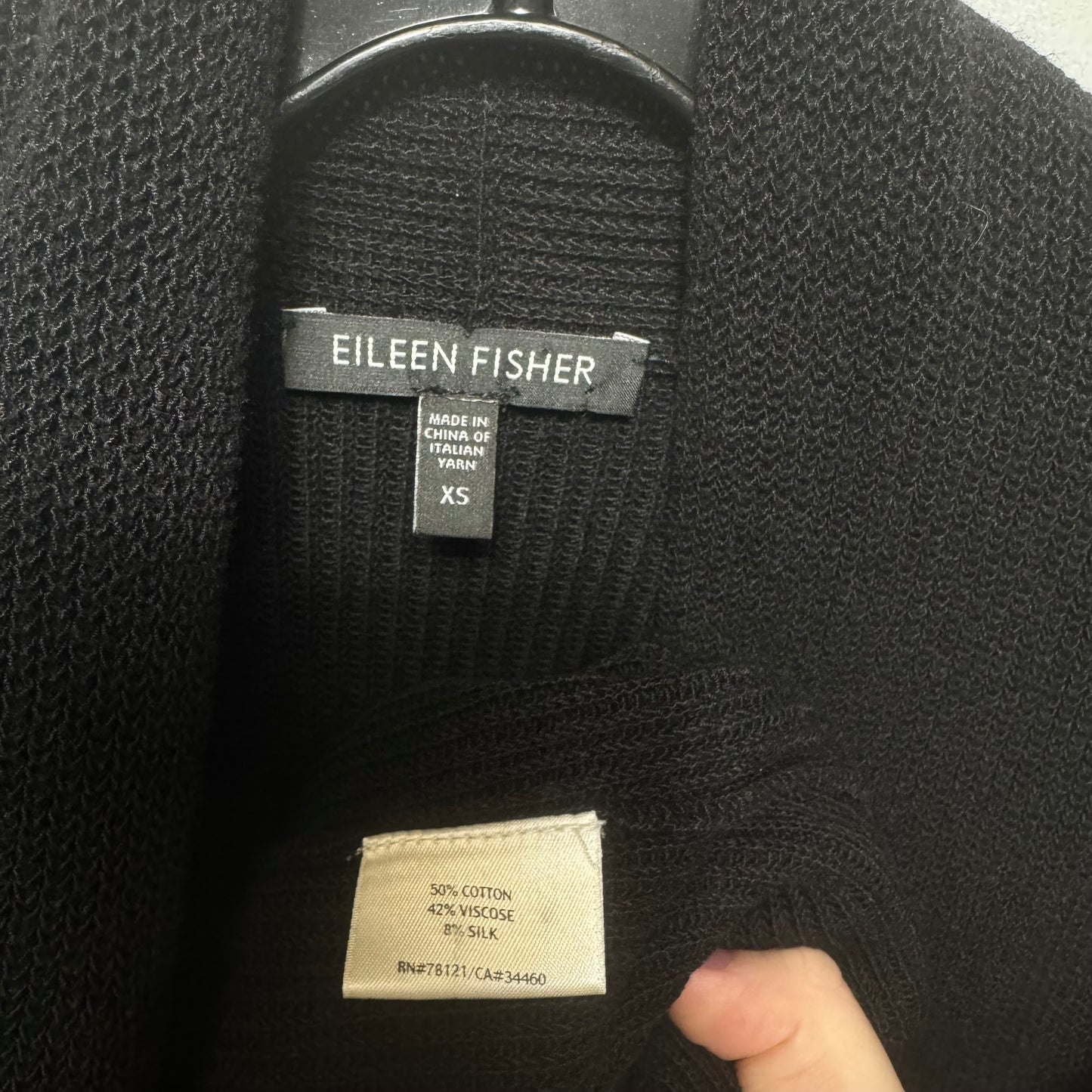 Sweater Cardigan By Eileen Fisher In Black, Size: Xs