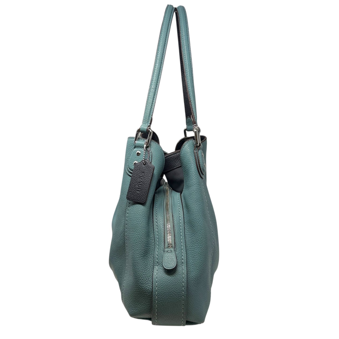Edie Shoulder Bag 31 in Polished Pebble Leather Designer By Coach, Size: Medium