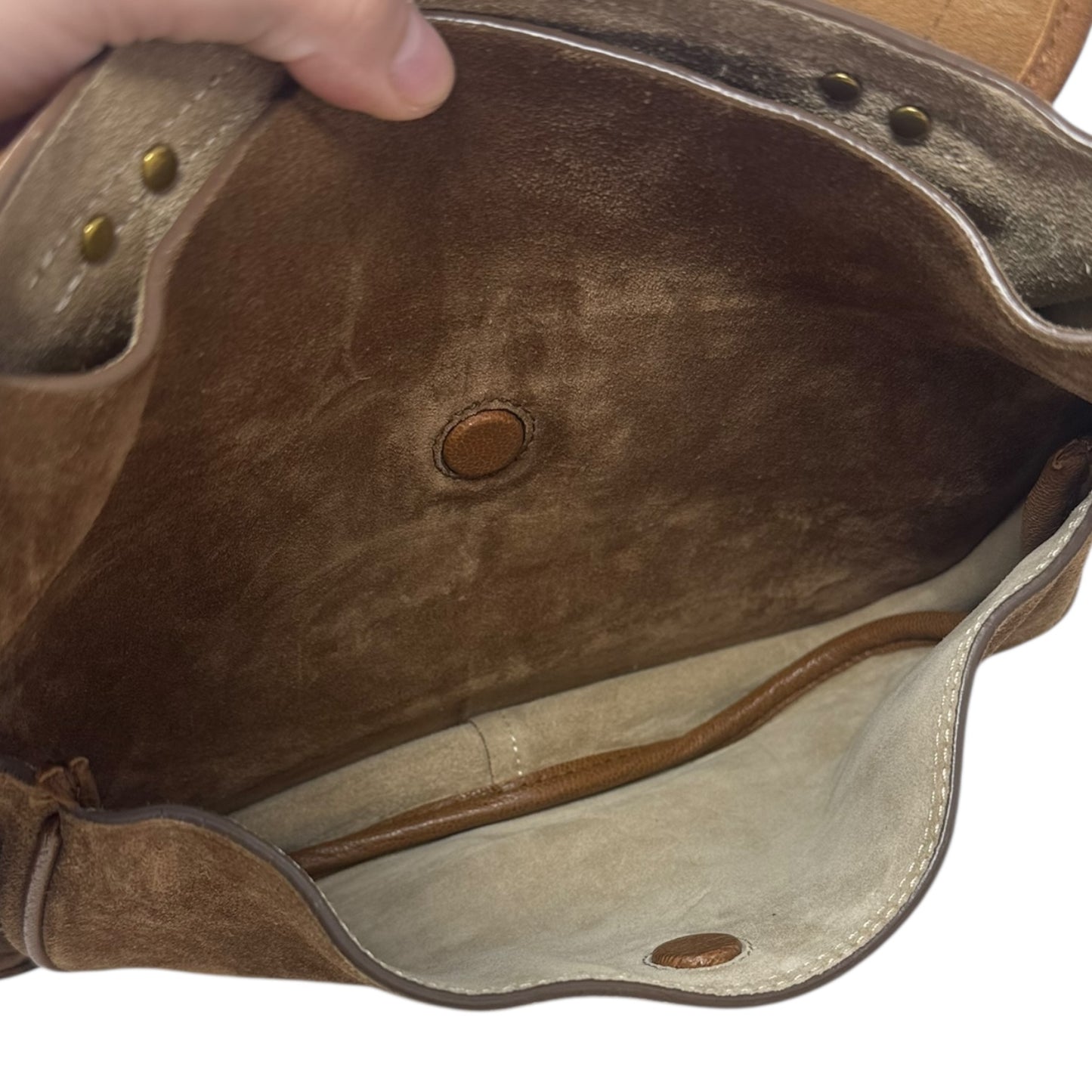 Philippe Suede Handbag Leather By Jerome Dreyfuss, Size: Medium
