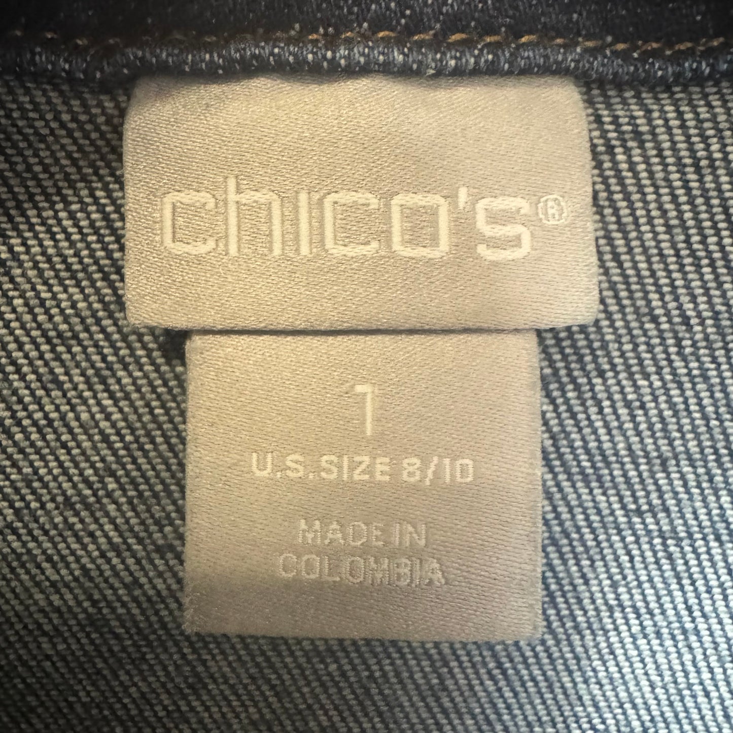 Jacket Denim By Chicos In Blue Denim, Size: M