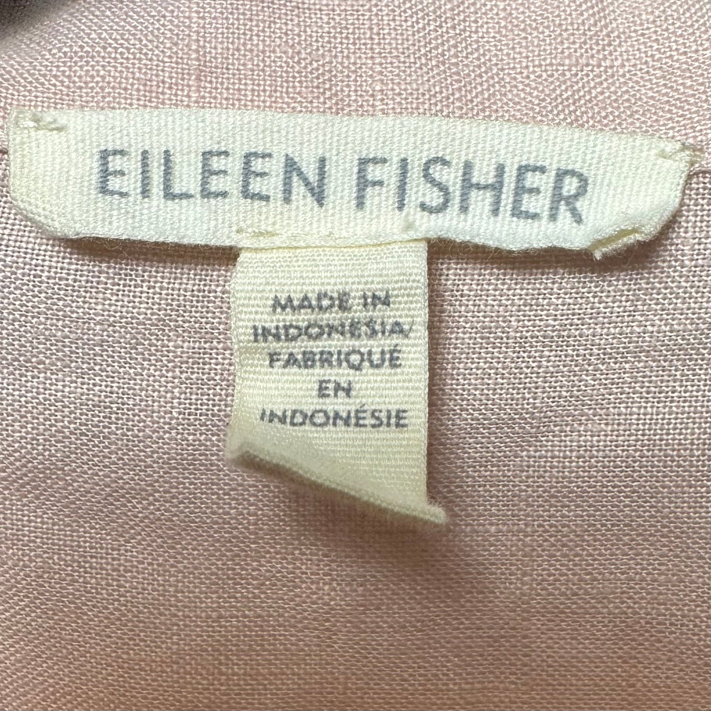 Linen Top Long Sleeve By Eileen Fisher In Pink, Size: L