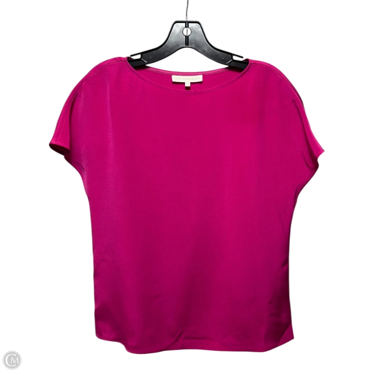 Silk Top Short Sleeve By Ann Mashburn In Pink, Size: Xs