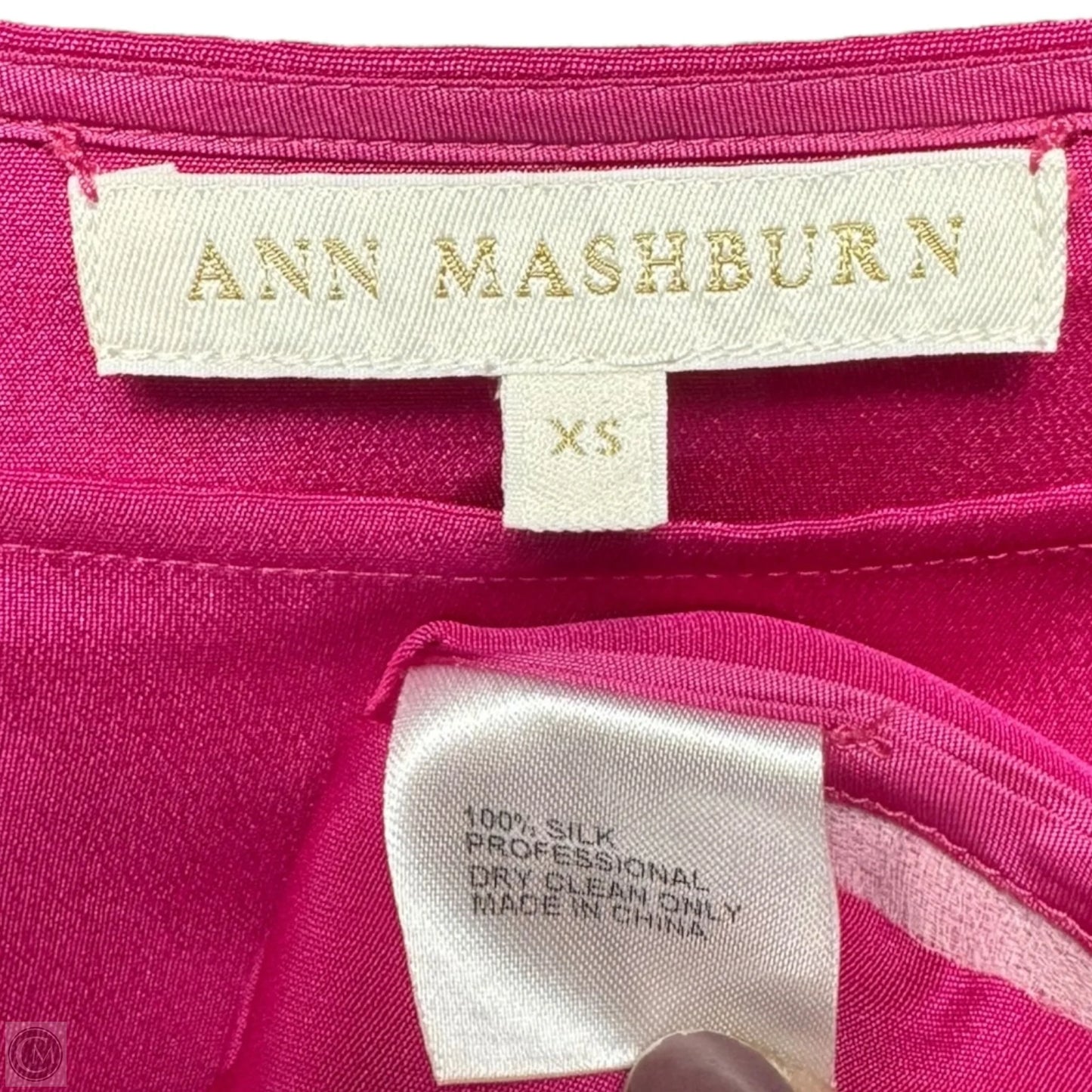 Silk Top Short Sleeve By Ann Mashburn In Pink, Size: Xs