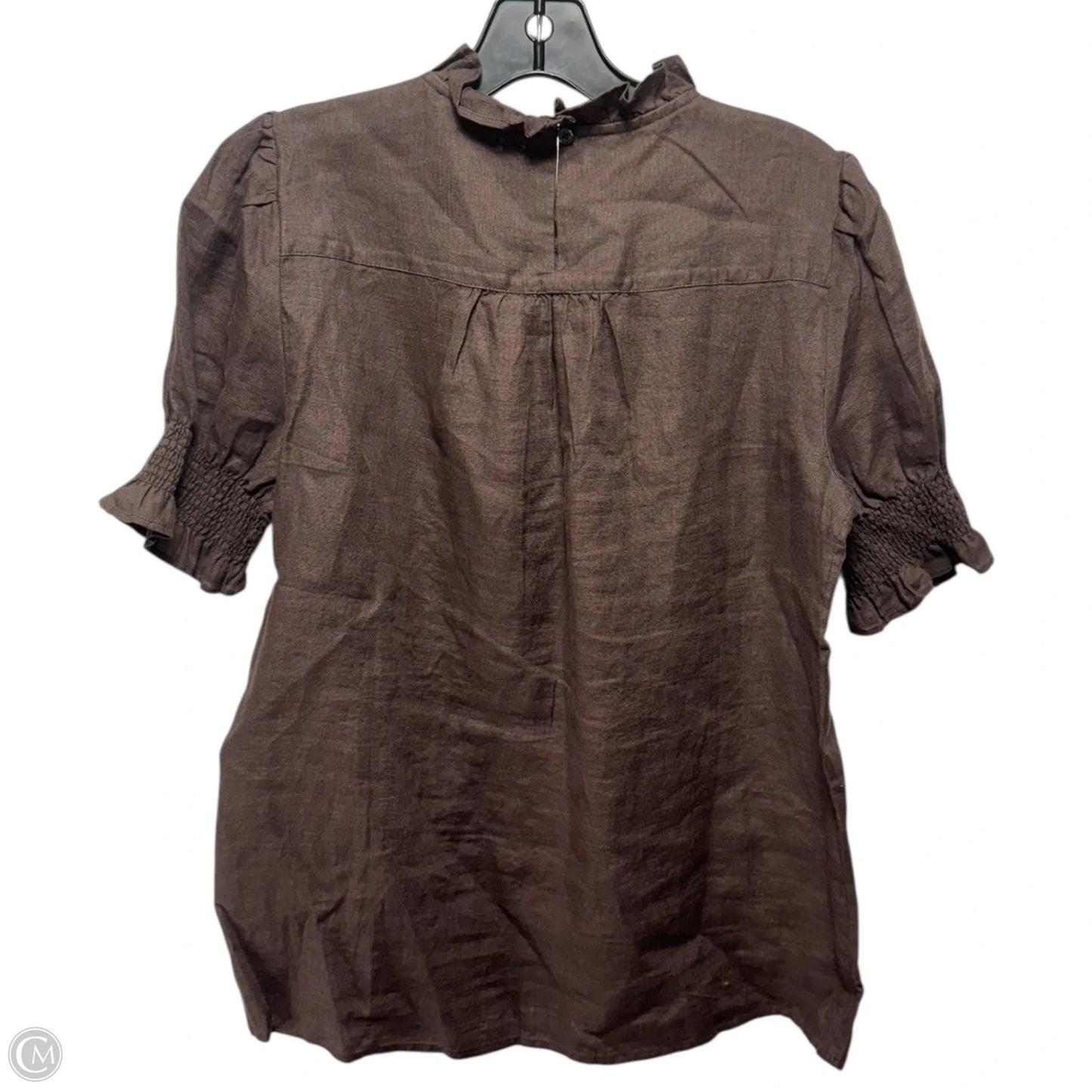 Linen Top Short Sleeve By J. Crew In Brown, Size: Xs