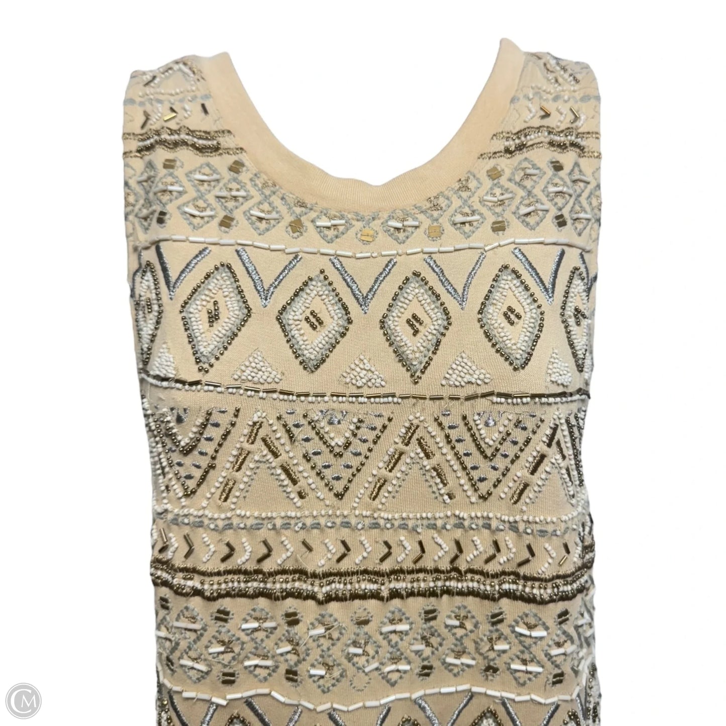 Beaded Scoop Back Dress Party Short By Free People In Gold, Size: S