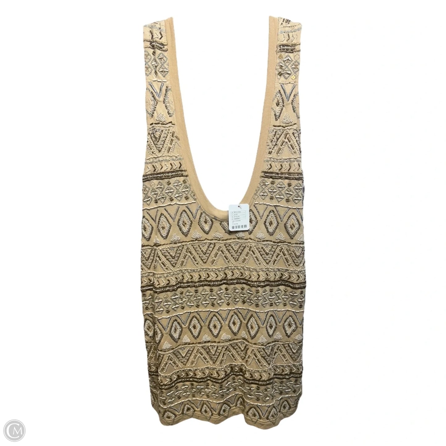 Beaded Scoop Back Dress Party Short By Free People In Gold, Size: S