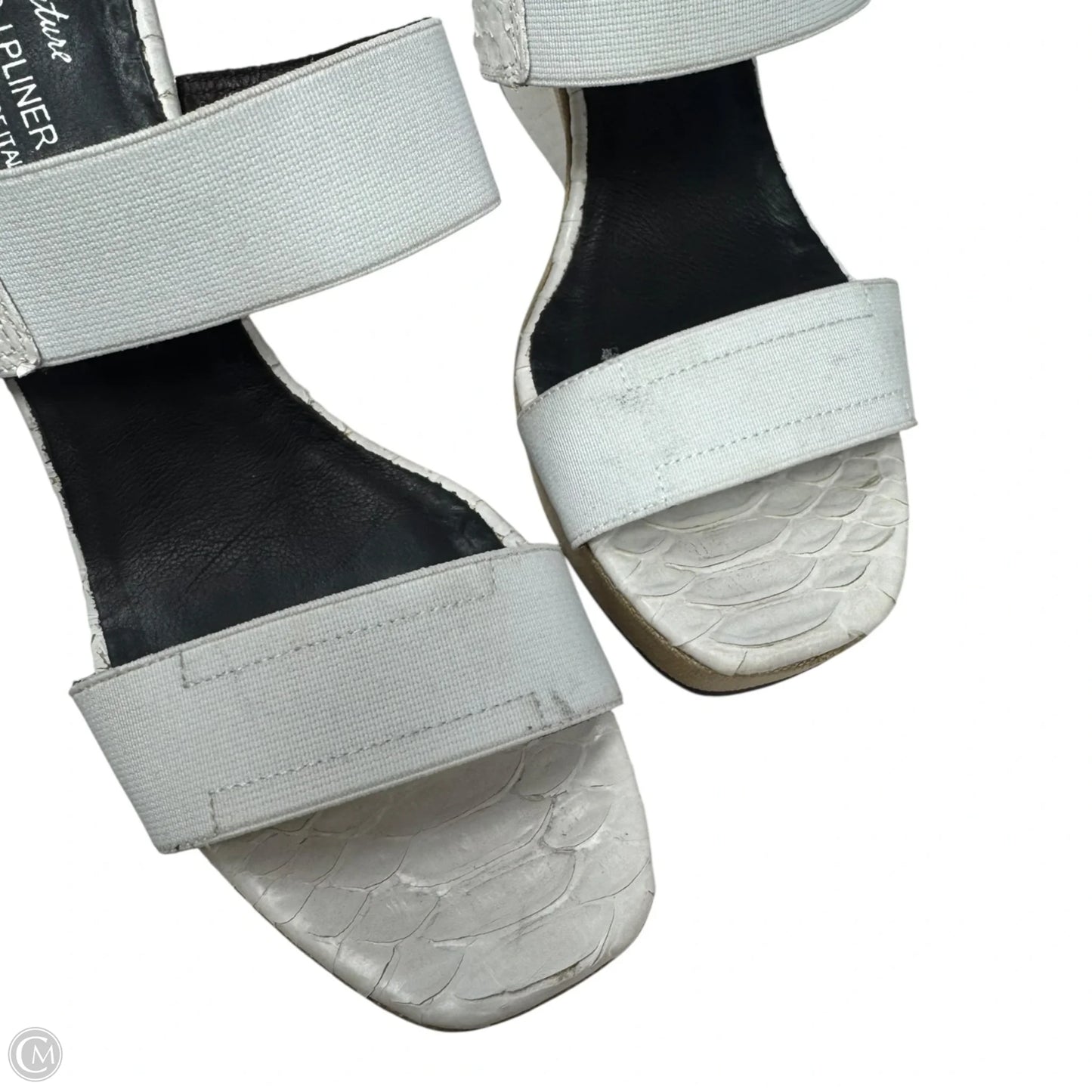 Snakeskin Shoes Heels Wedge By Donald Pliner In White, Size: 8