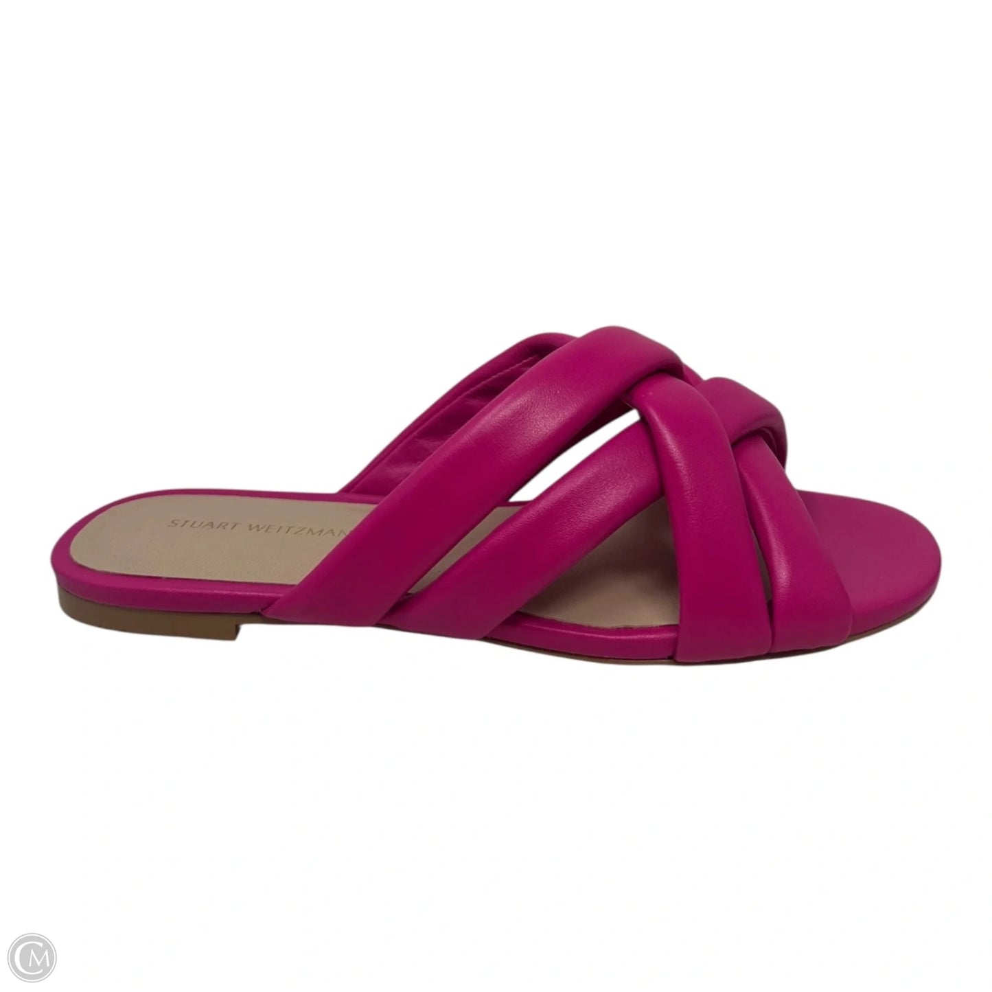 Crossover Slide Sandals Designer By Stuart Weitzman In Pink, Size: 7