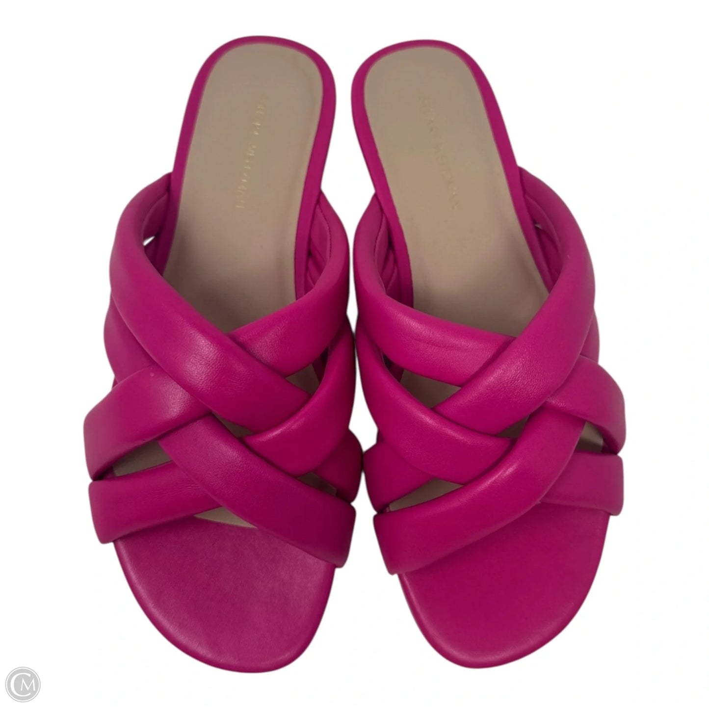 Crossover Slide Sandals Designer By Stuart Weitzman In Pink, Size: 7
