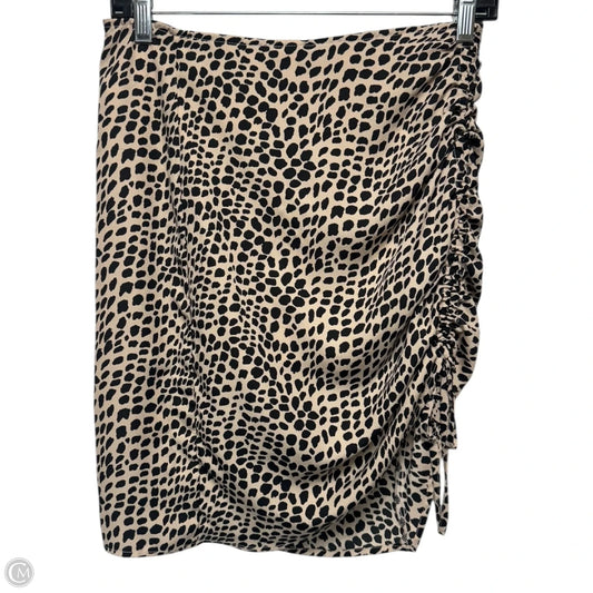 Ruched Mini Skirt By Sadie & Sage X Anthropologie In Leopard Print, Size: S