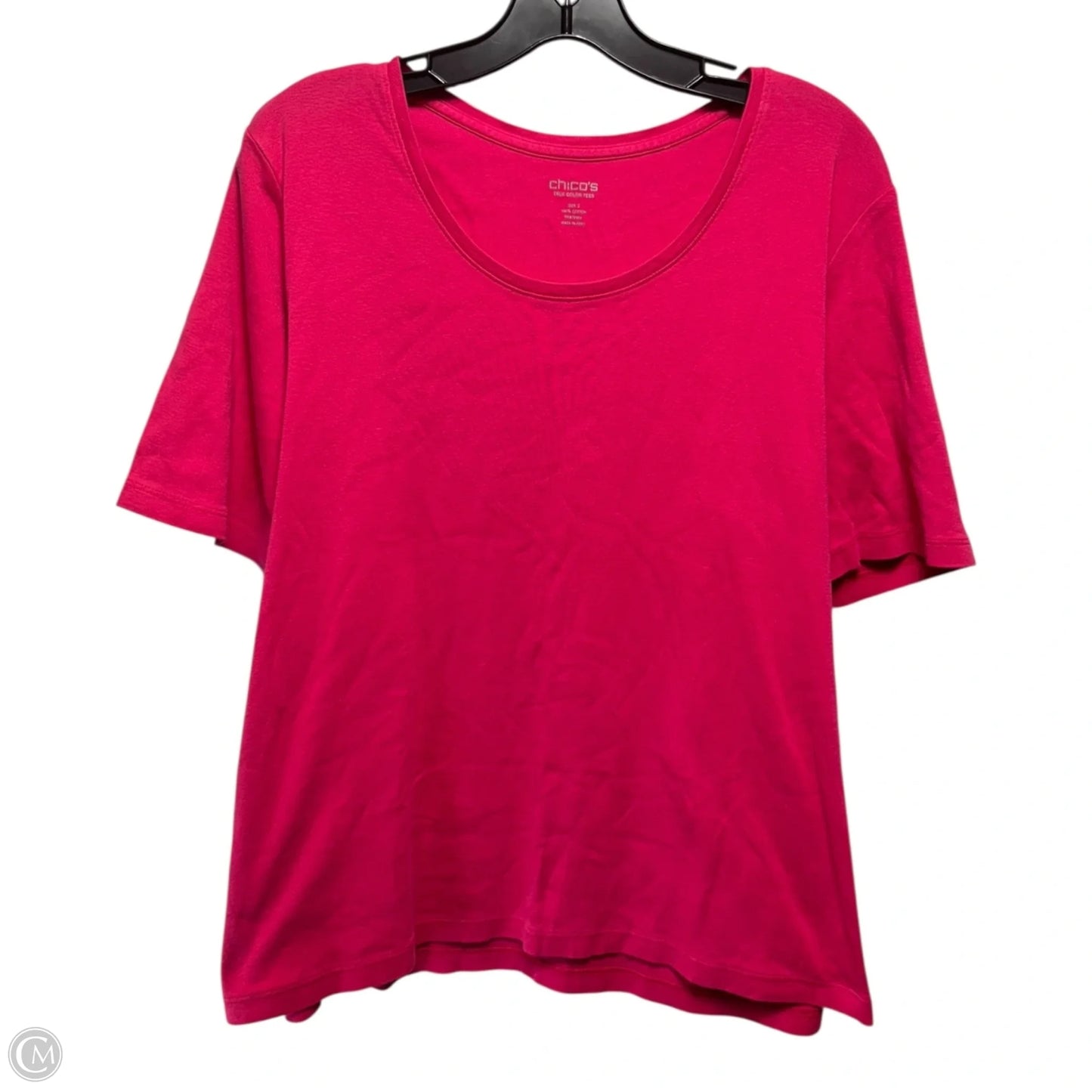 Top Short Sleeve Basic By Chicos In Pink, Size: Xl