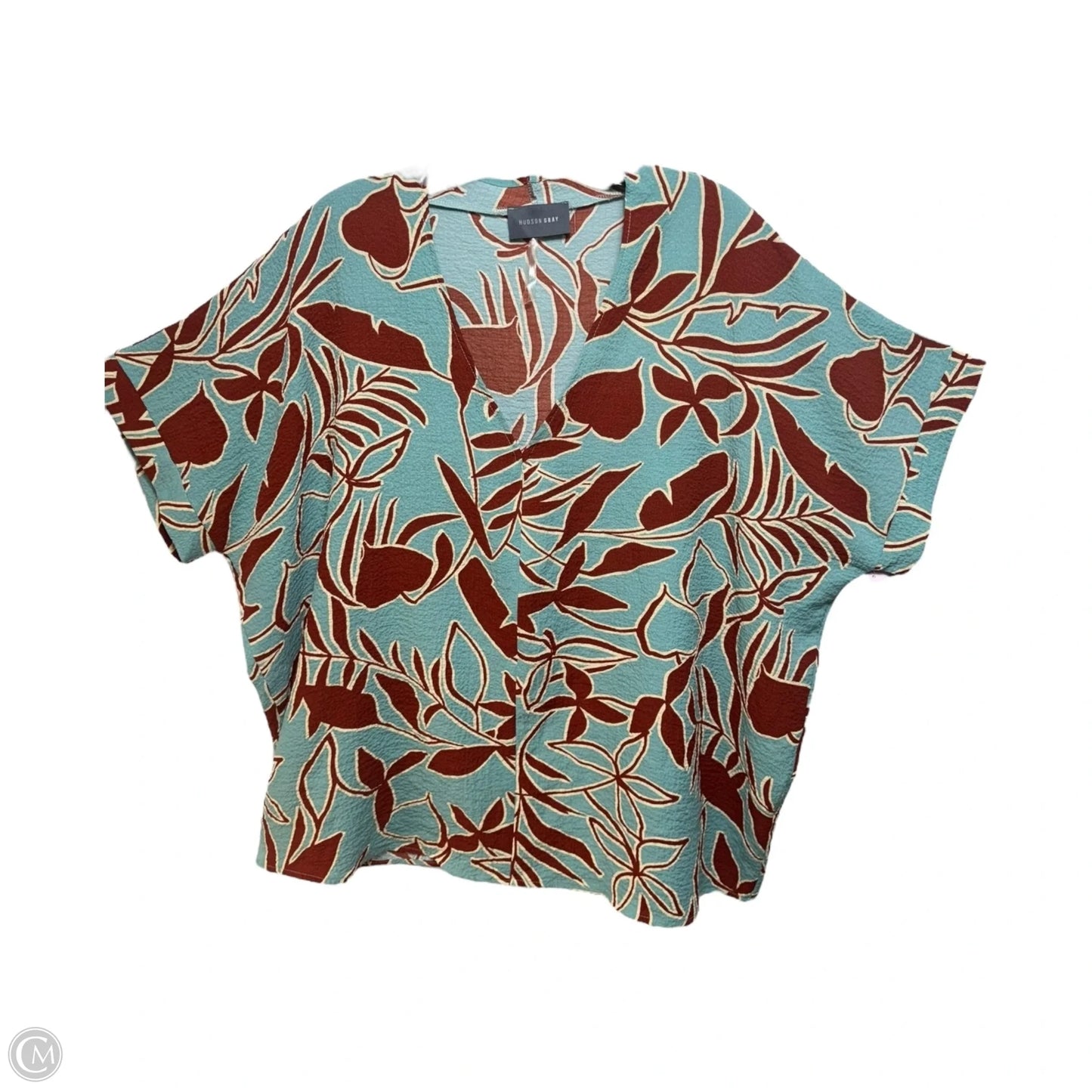 Top Short Sleeve By Hudson Gray In Floral Print, Size: L