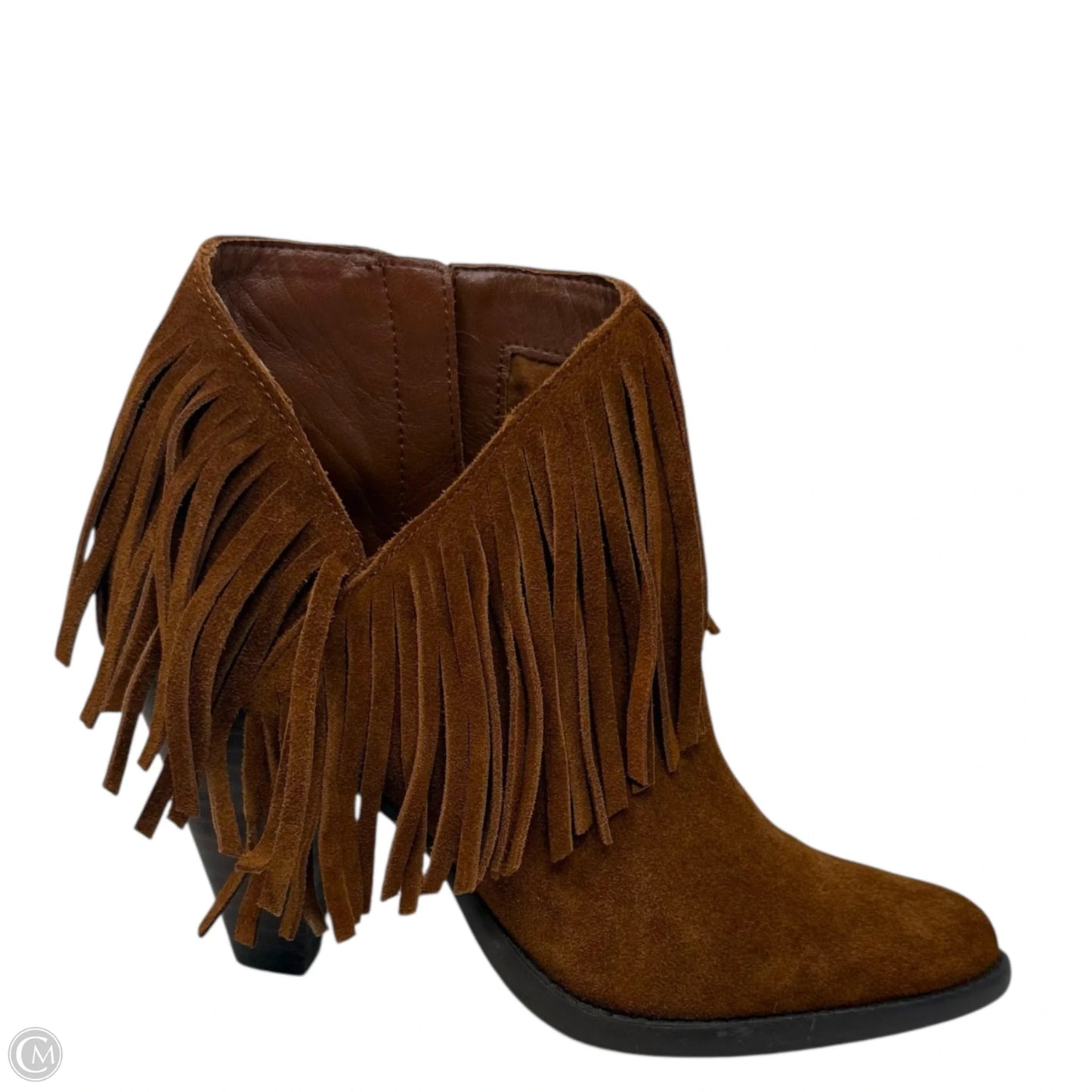 Jewels Suede Fringe Ankle Boots By Jessica Simpson In Brown, Size: 7