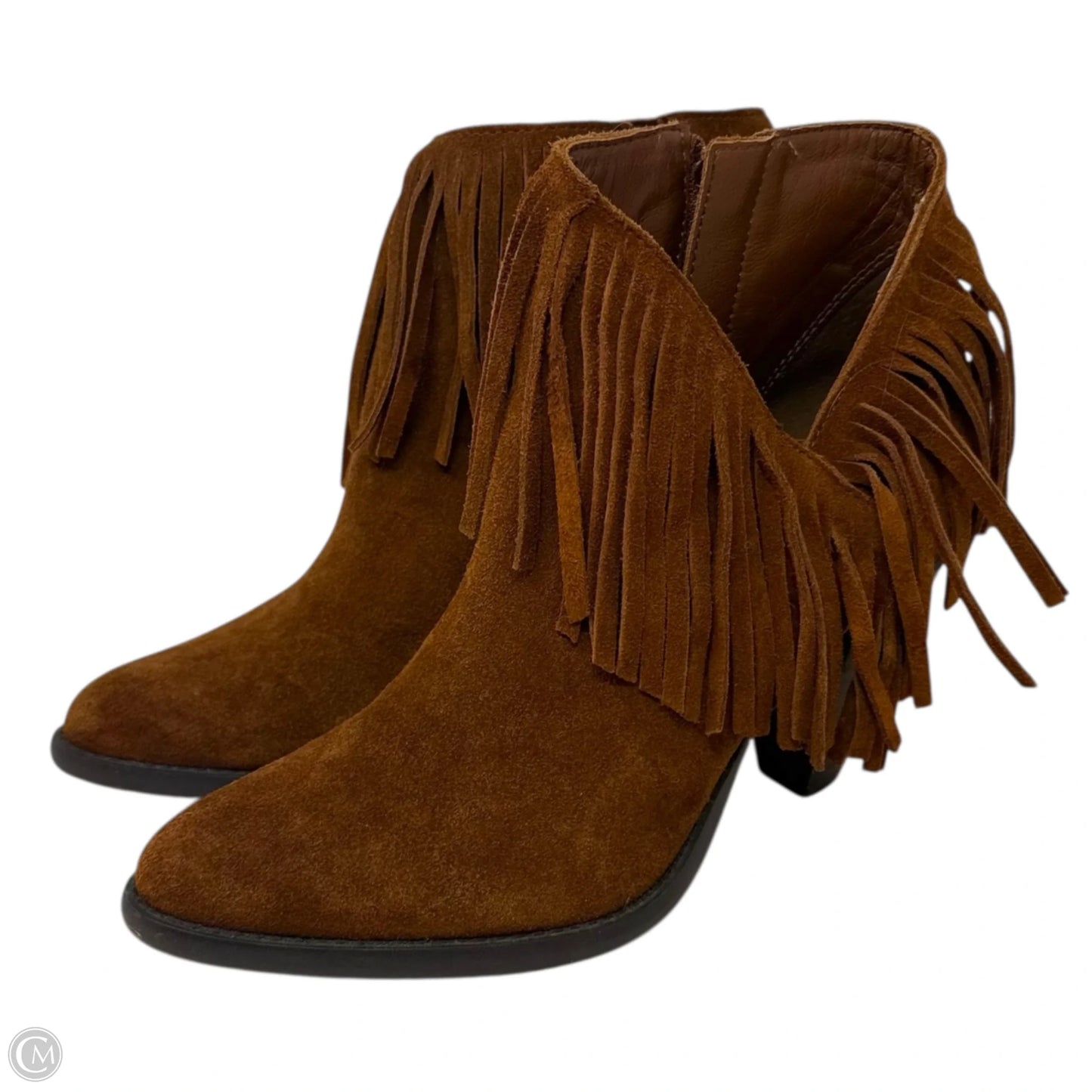 Jewels Suede Fringe Ankle Boots By Jessica Simpson In Brown, Size: 7