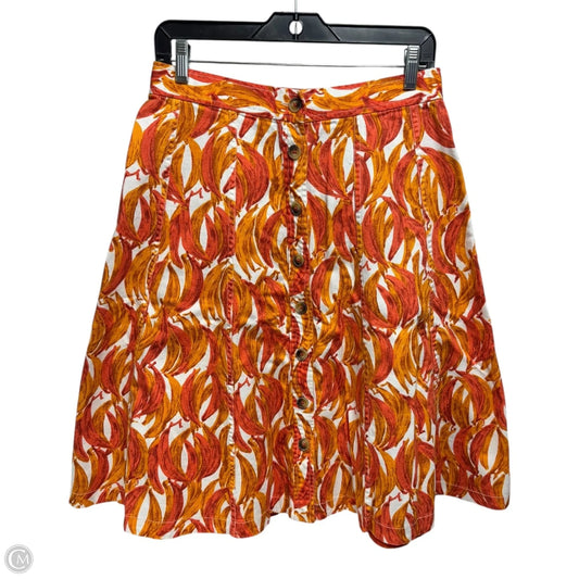Banana Grove Denim Midi Skirt By Maeve In Orange, Size: 8