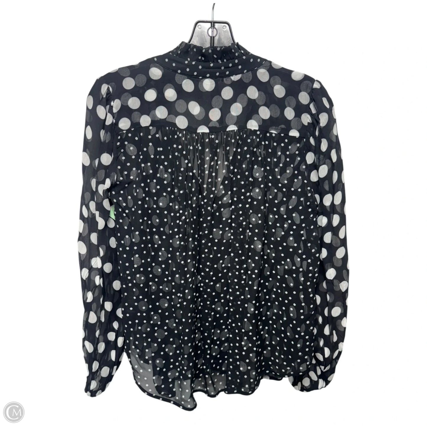 Sheer Top Long Sleeve By Anthropologie In Polkadot Pattern, Size: Xs