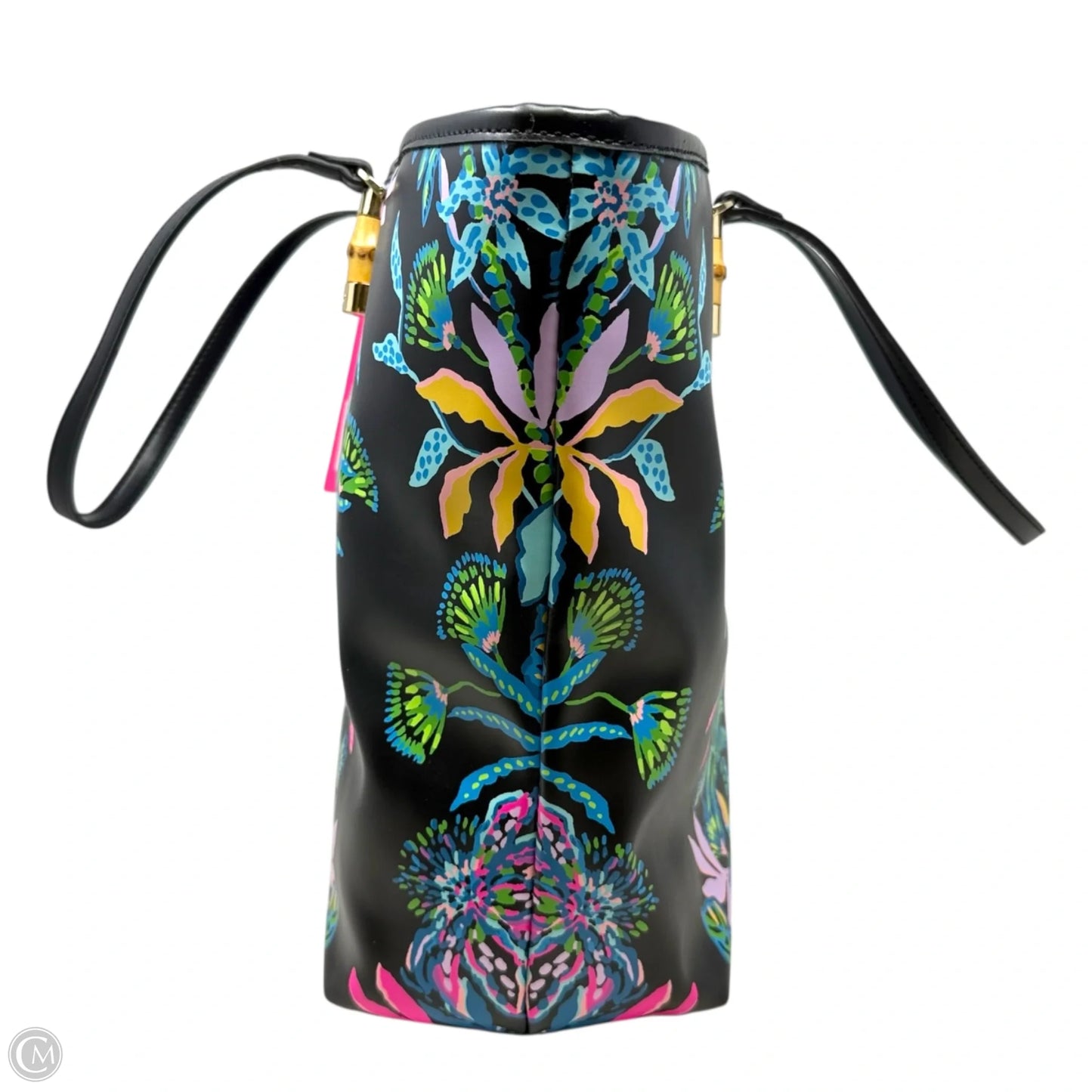 Meena Tote Designer By Lilly Pulitzer In Onyx Paradise Glow Engineer, Size: Large