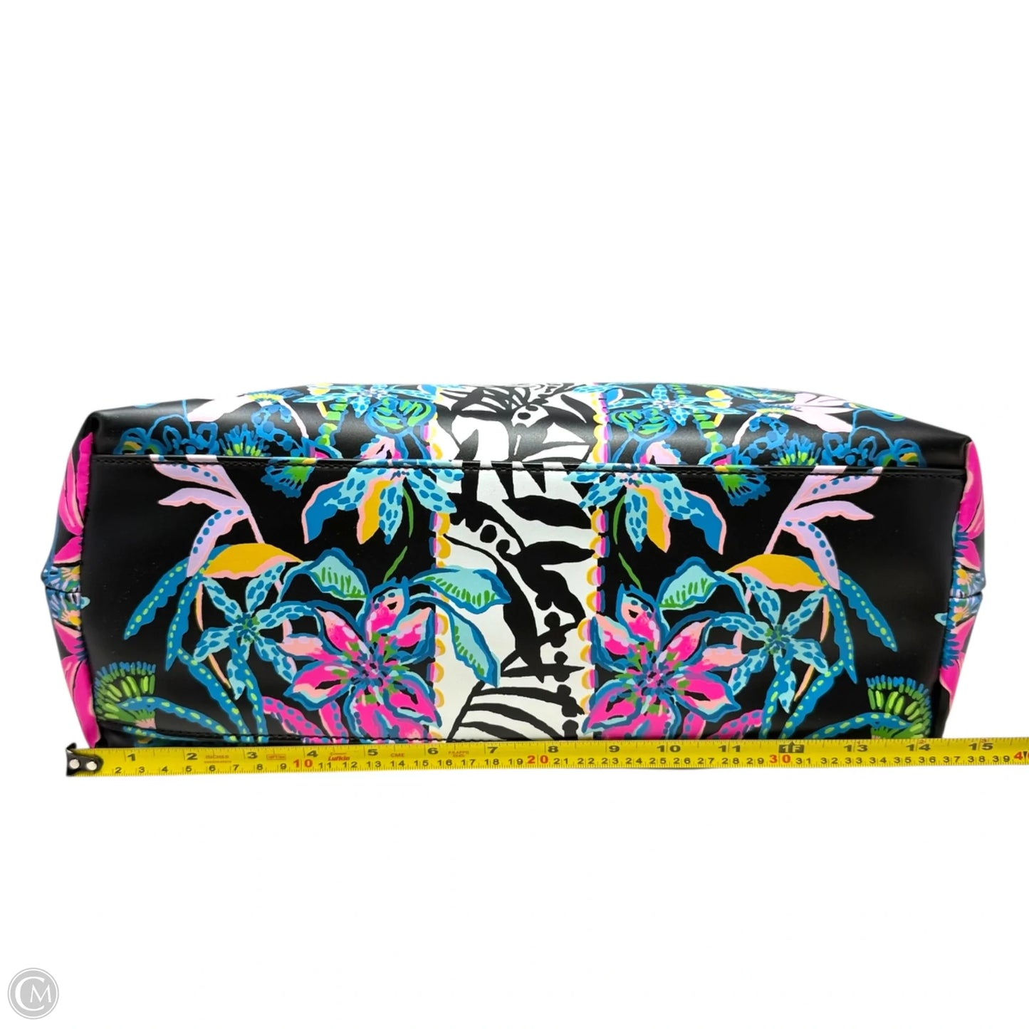 Meena Tote Designer By Lilly Pulitzer In Onyx Paradise Glow Engineer, Size: Large