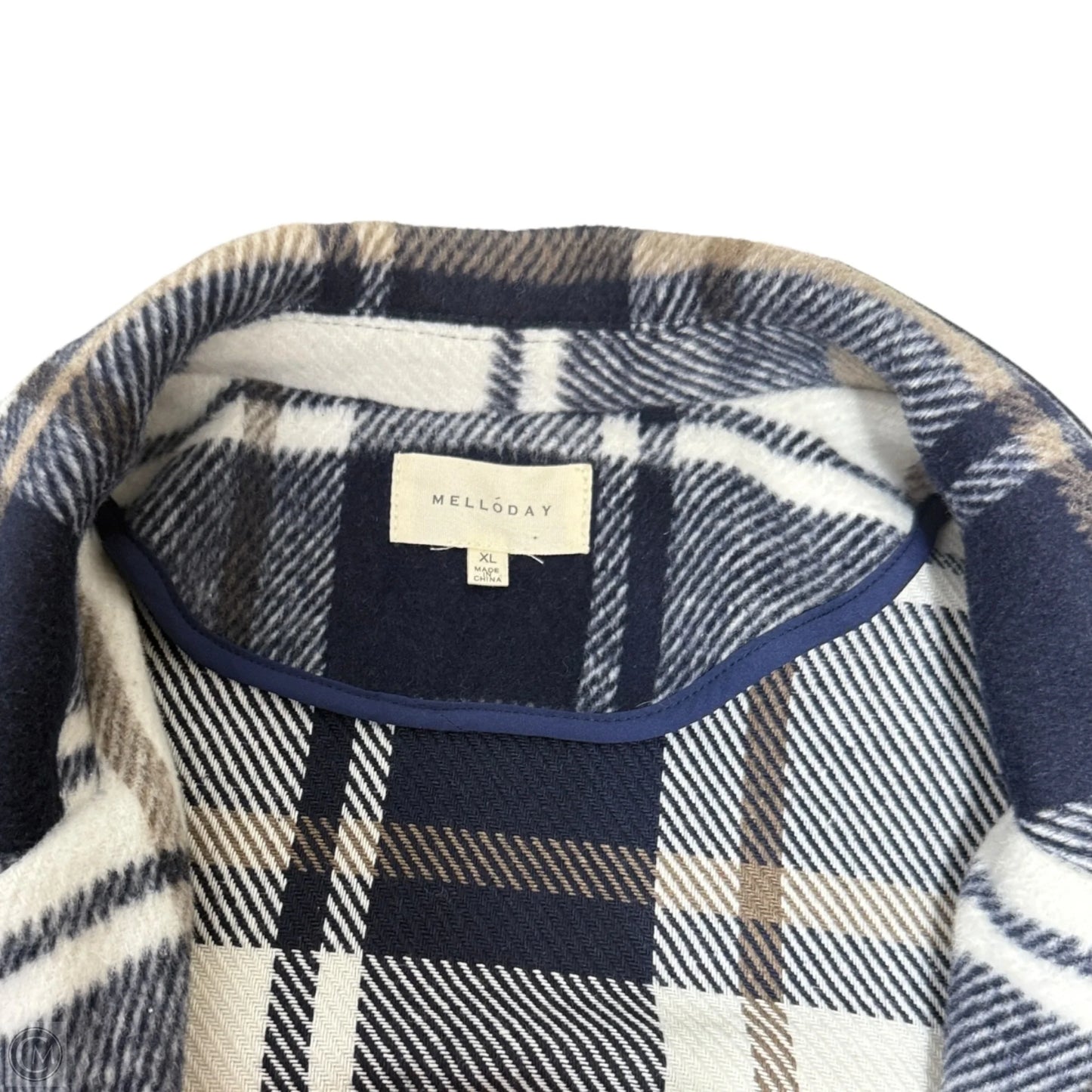 Coat Peacoat By Melloday In Plaid Pattern, Size: Xl