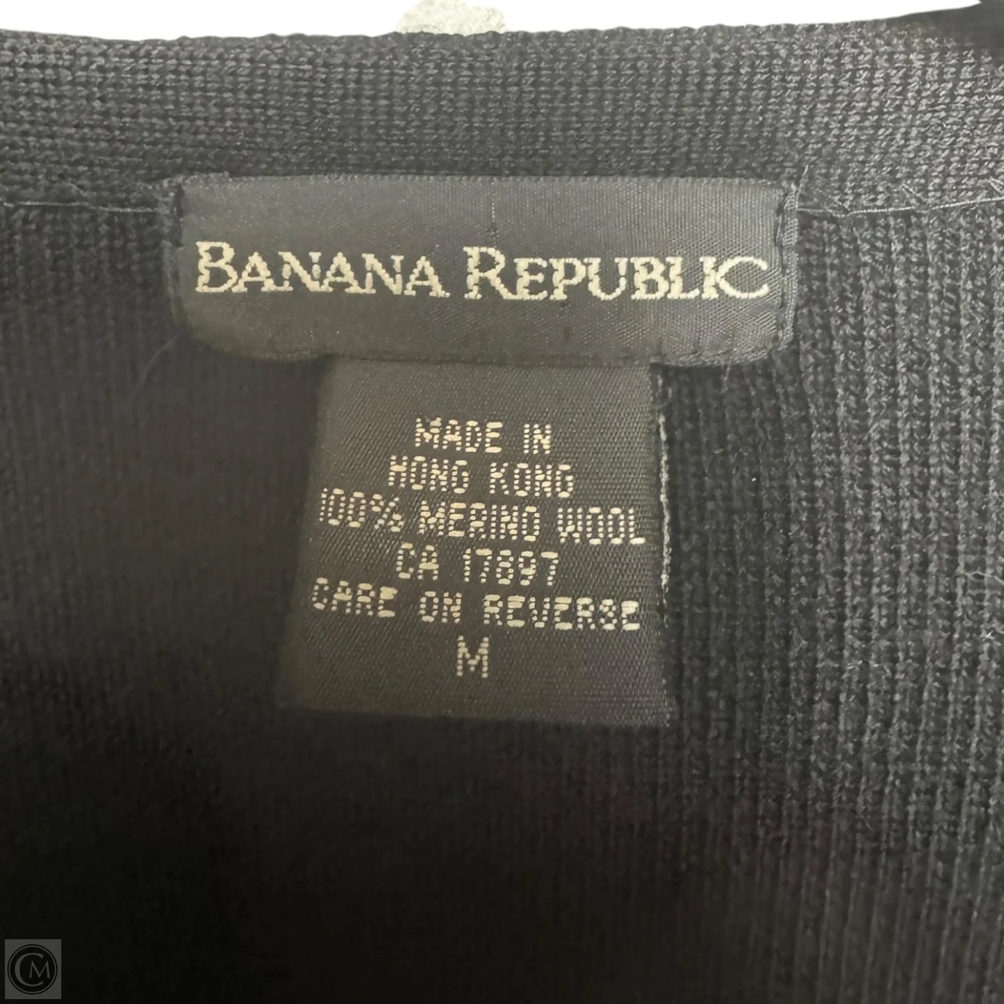 Merino Wool Sweater Cardigan By Banana Republic In Black, Size: M