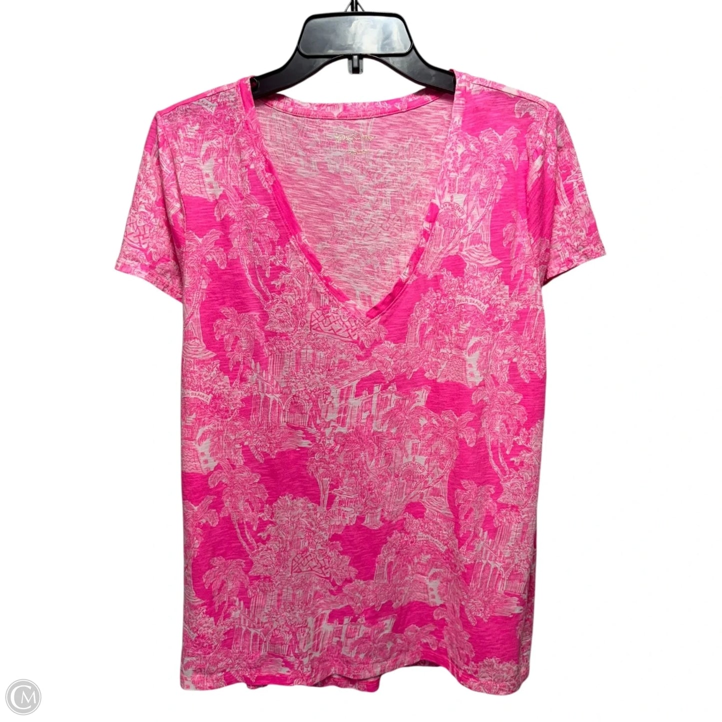 Etta V-Neck Top Designer By Lilly Pulitzer In Anniversary Toile, Size: L