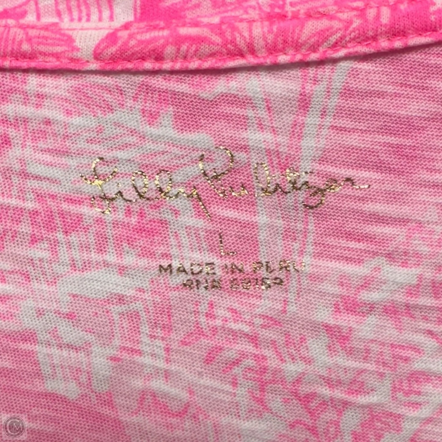 Etta V-Neck Top Designer By Lilly Pulitzer In Anniversary Toile, Size: L