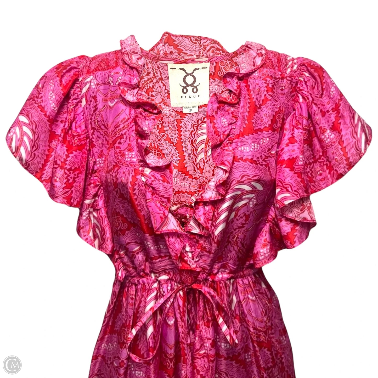 Denissa Silk Tassel Ruffle Mini Dress By Figue In Pink, Size: S