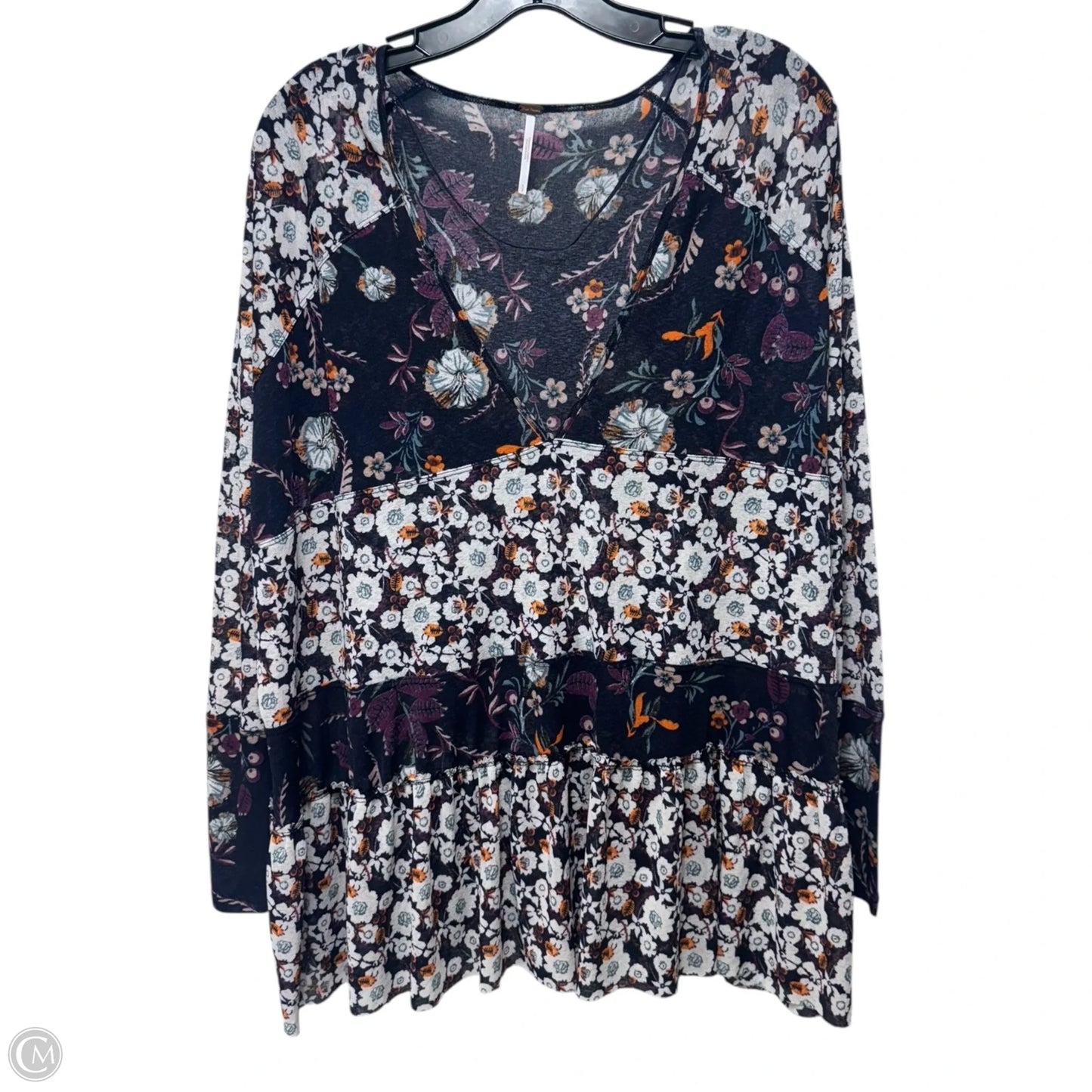 Top Long Sleeve By Free People In Floral Print, Size: S