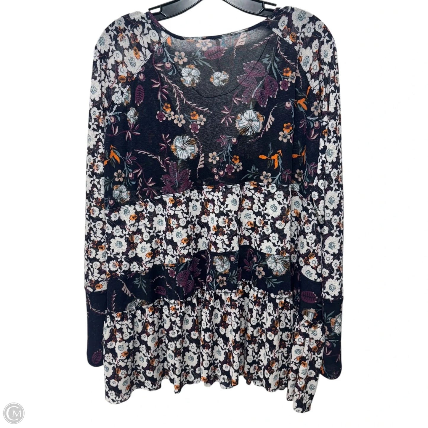 Top Long Sleeve By Free People In Floral Print, Size: S