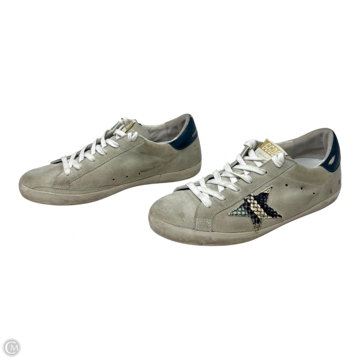 Superstar Private Edition Snakeskin Sneakers Shoes Luxury Designer By Golden Goose In White, Size: 7.5 (IT 38)