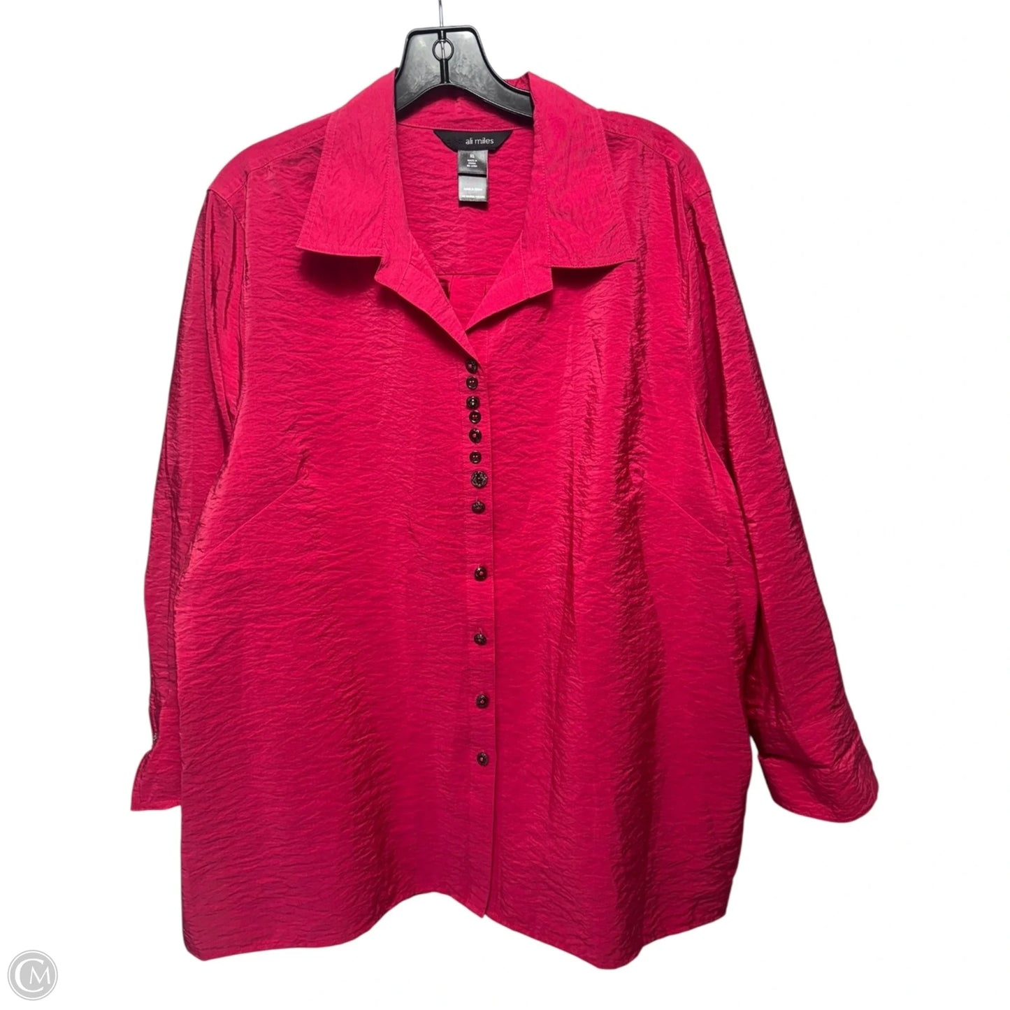Tunic Long Sleeve By Ali Miles In Pink, Size: Xl