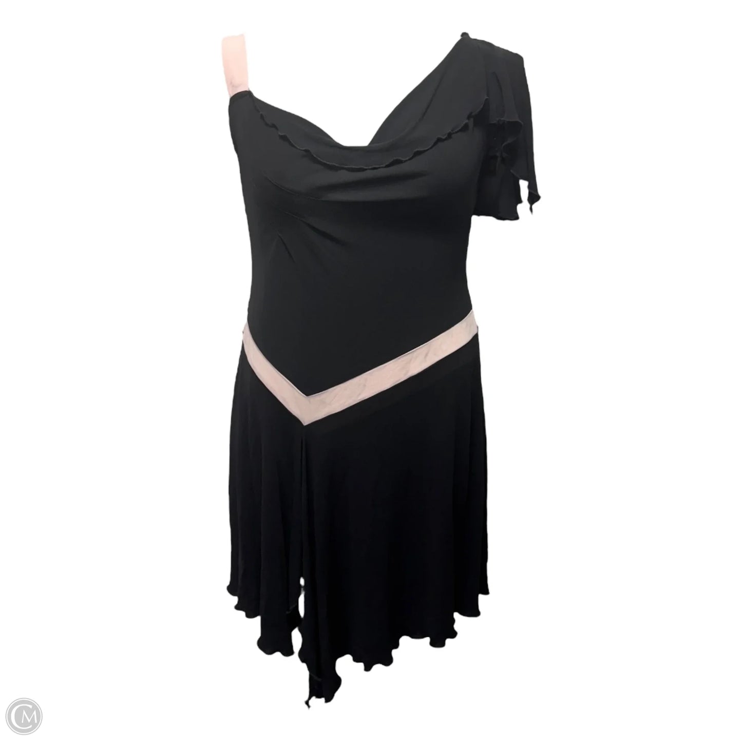 Niantica Dress Designer By Diane Von Furstenberg In Black with Pink Ruffle, Size: 8