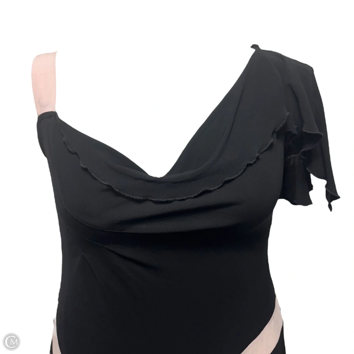 Niantica Dress Designer By Diane Von Furstenberg In Black with Pink Ruffle, Size: 8