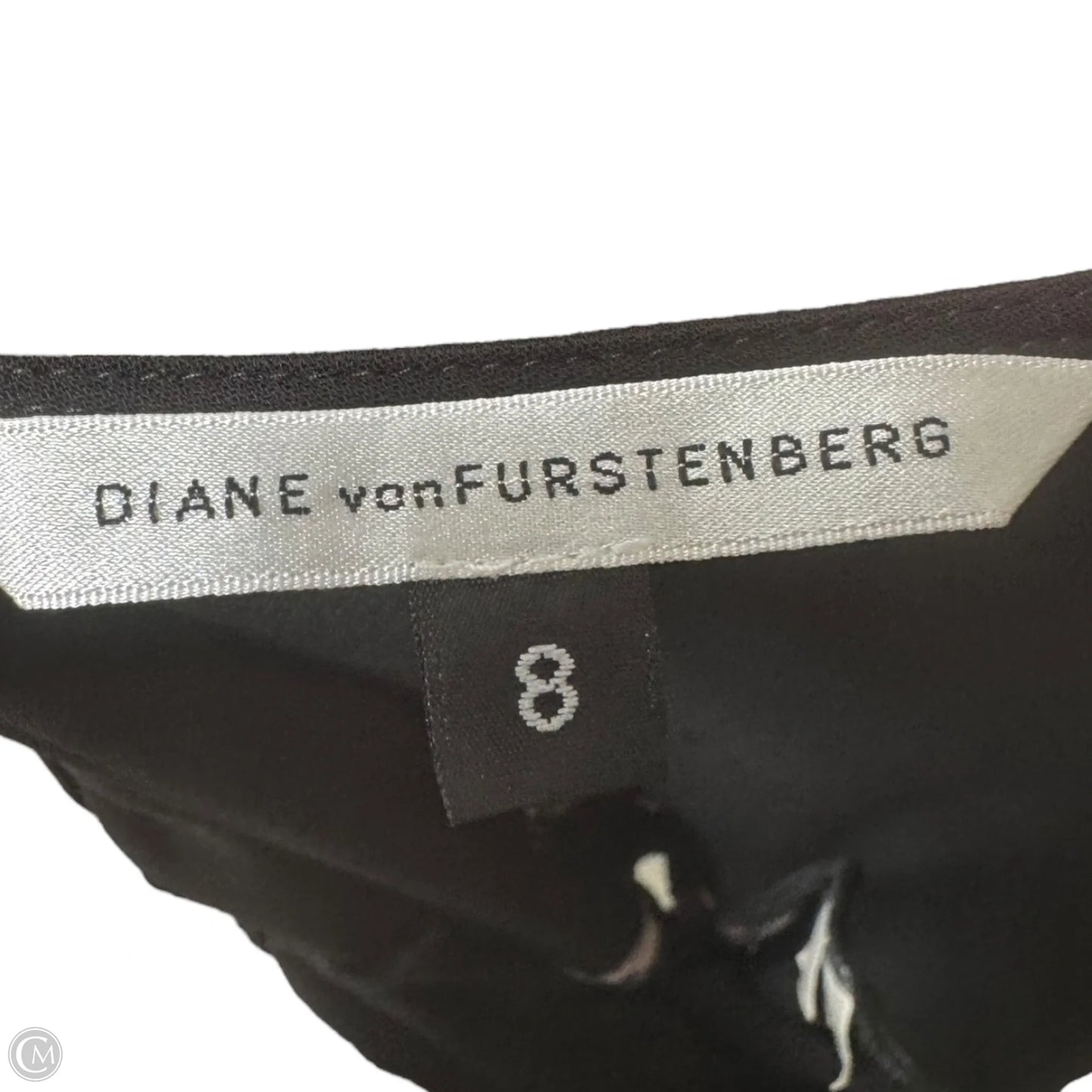 Niantica Dress Designer By Diane Von Furstenberg In Black with Pink Ruffle, Size: 8