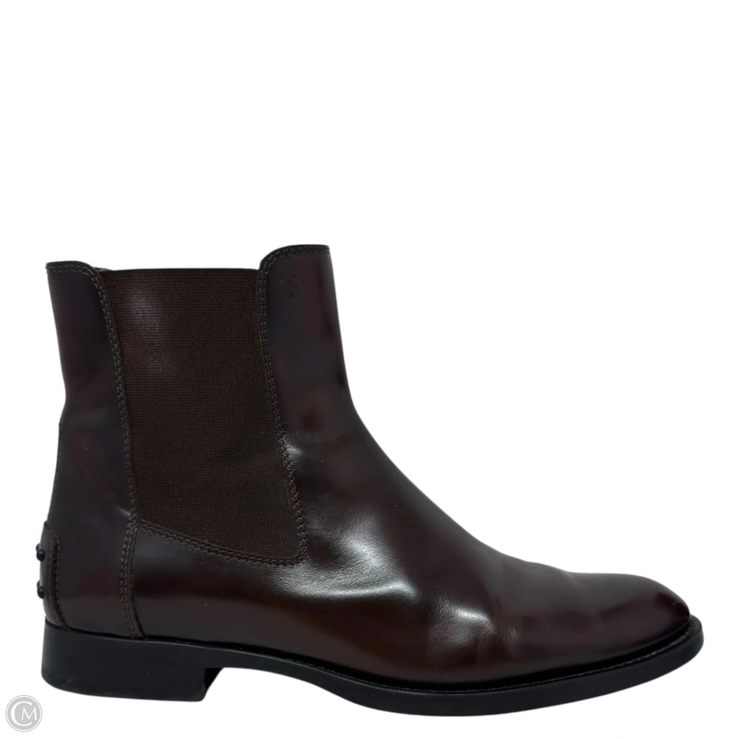 Leather Chelsea Ankle Boots Luxury Designer By Tods In Brown, Size: 7