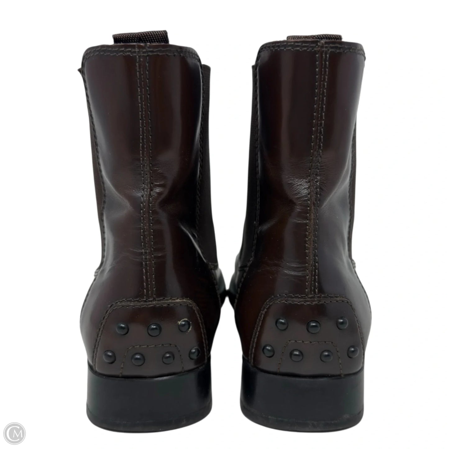 Leather Chelsea Ankle Boots Luxury Designer By Tods In Brown, Size: 7