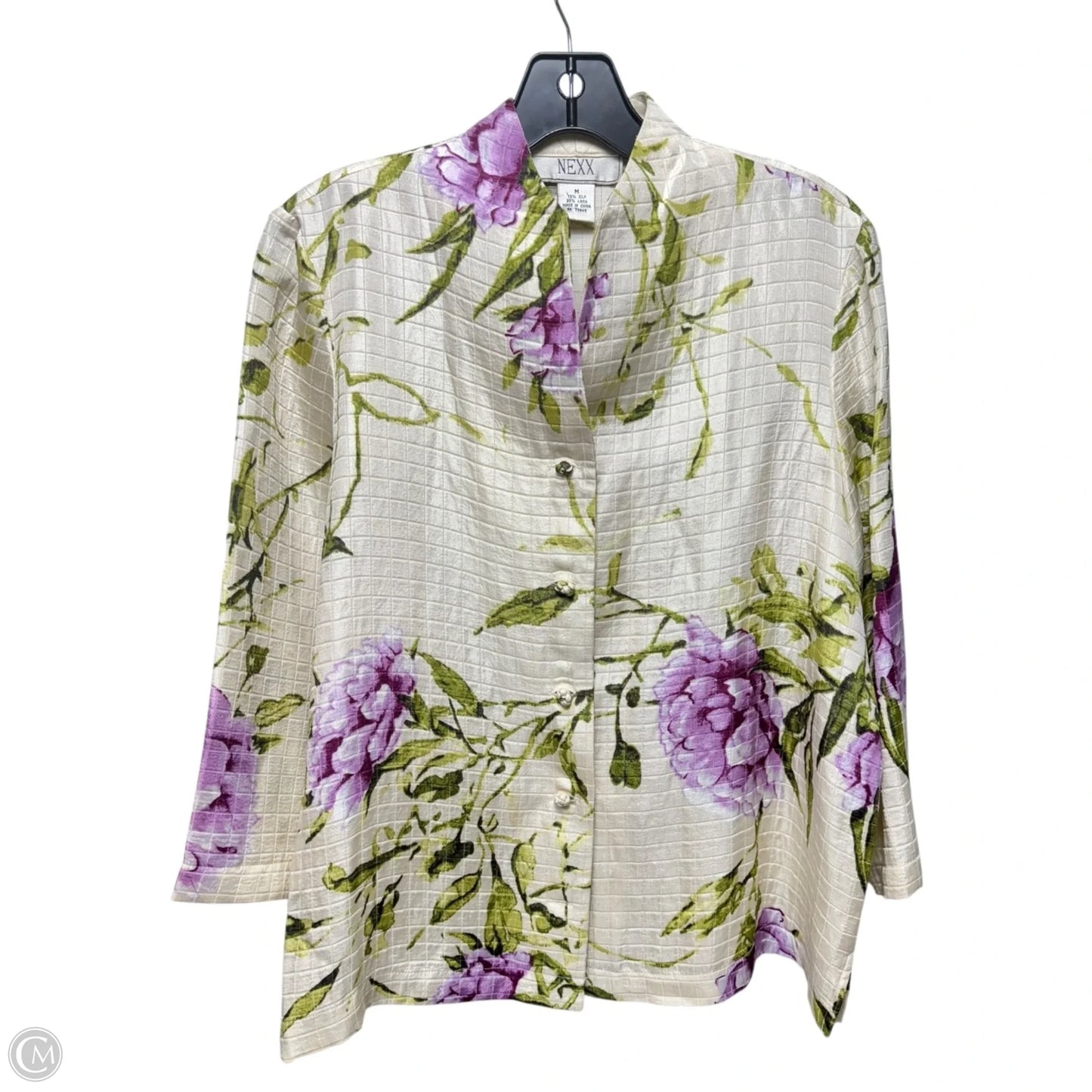 Silk Blend Jacket By Nexx In Floral Print, Size: S