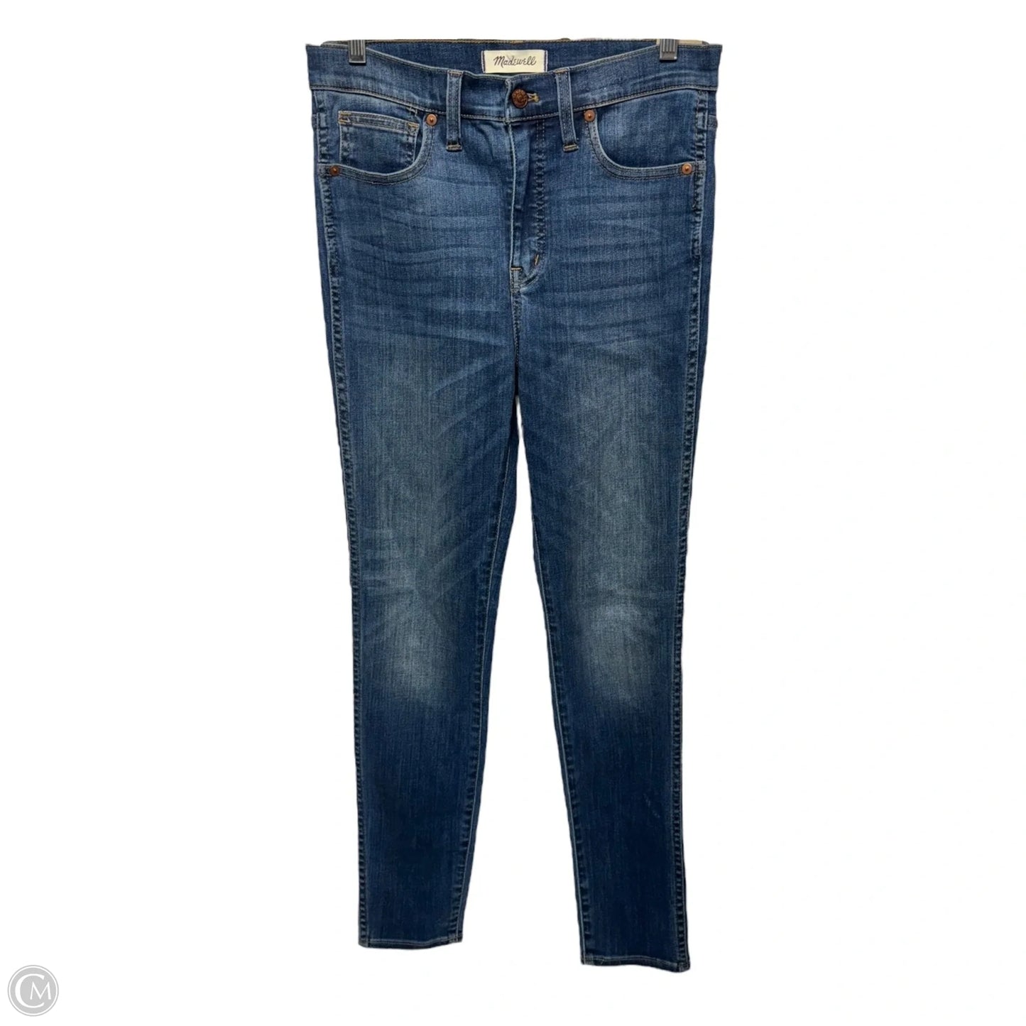 High Rise Skinny Jeans By Madewell In Blue Denim, Size: 4