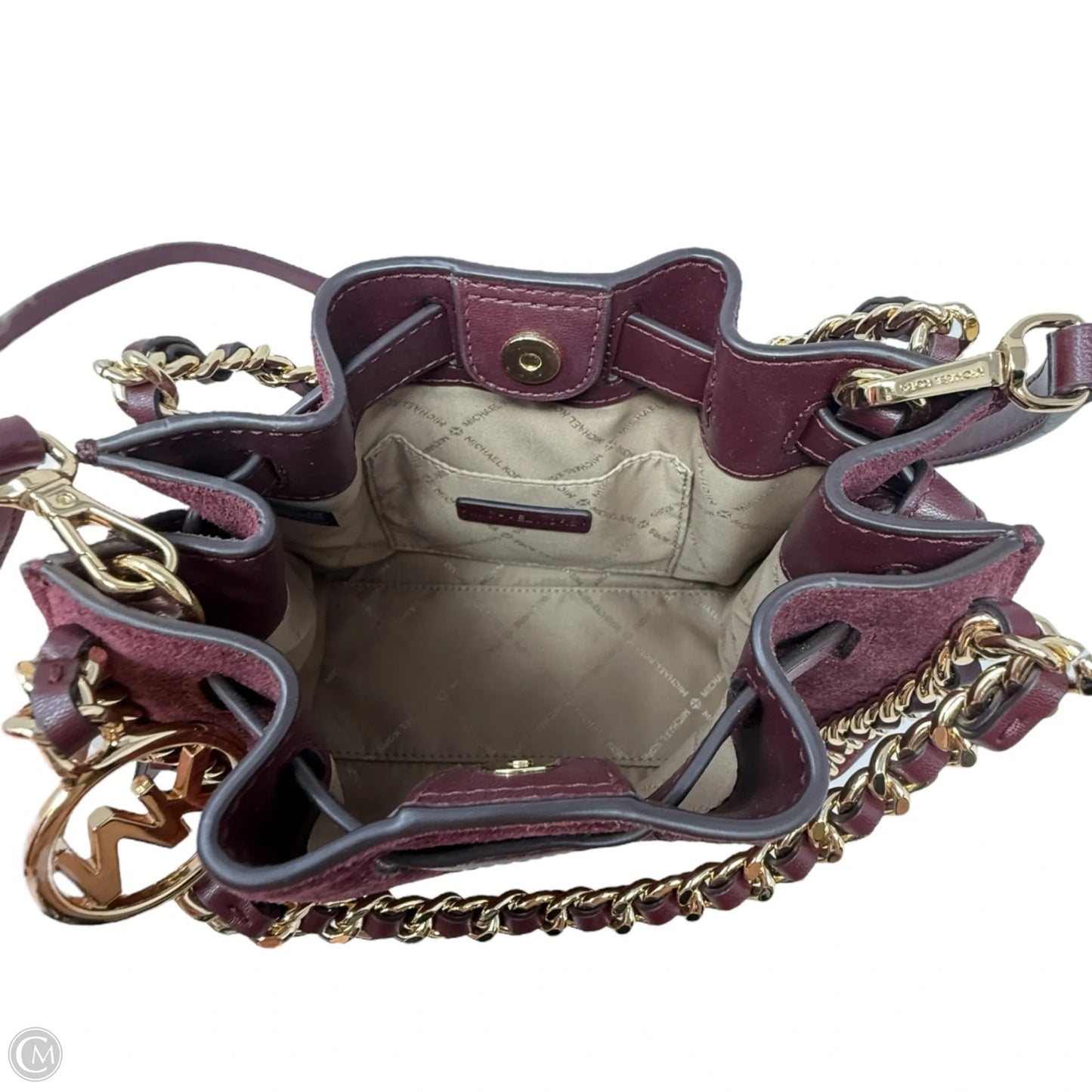 Mina Small Suede Logo Chain Crossbody Bag By Michael By Michael Kors, Size: Small