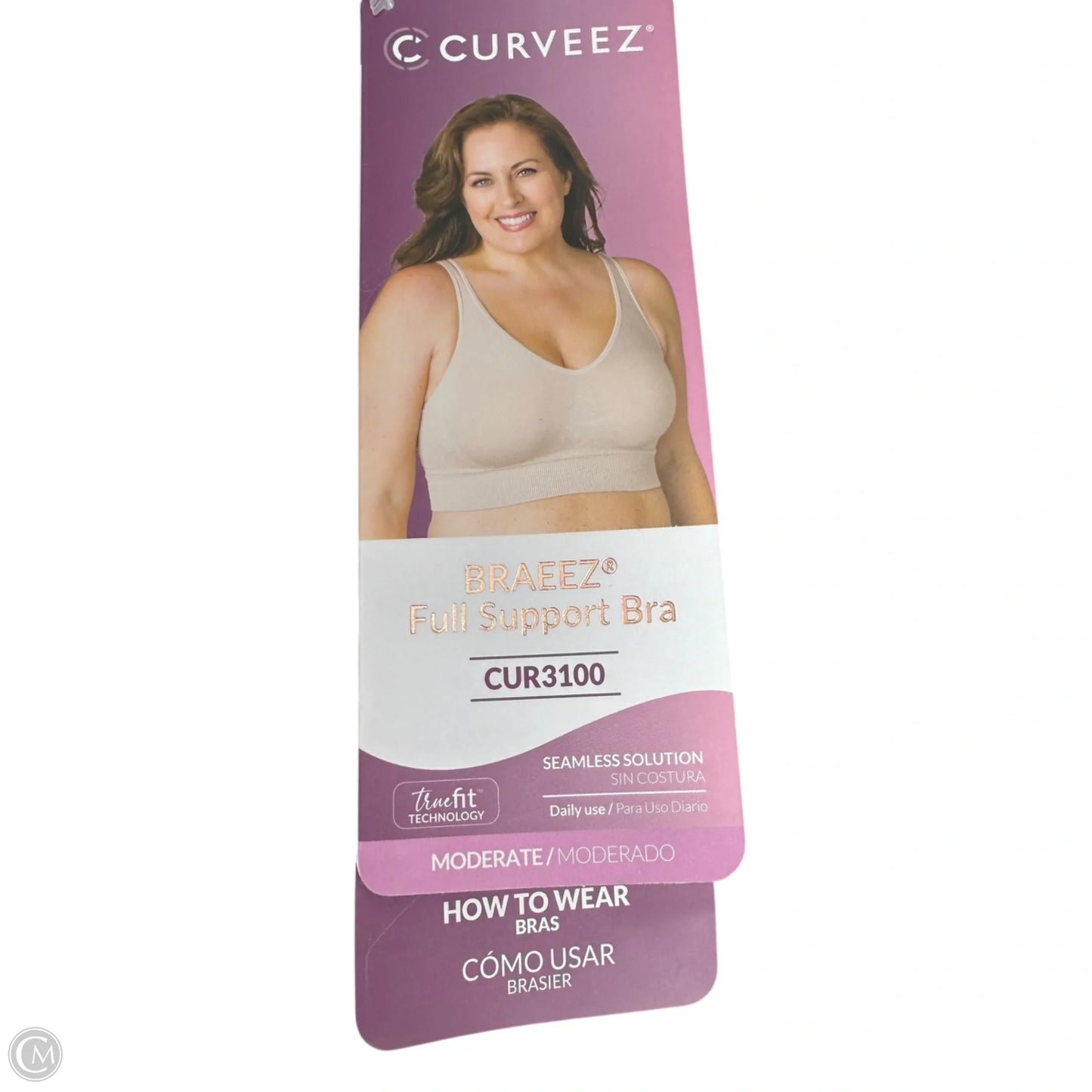 Braeez Full Support Bra By Curveez In Black, Size: M