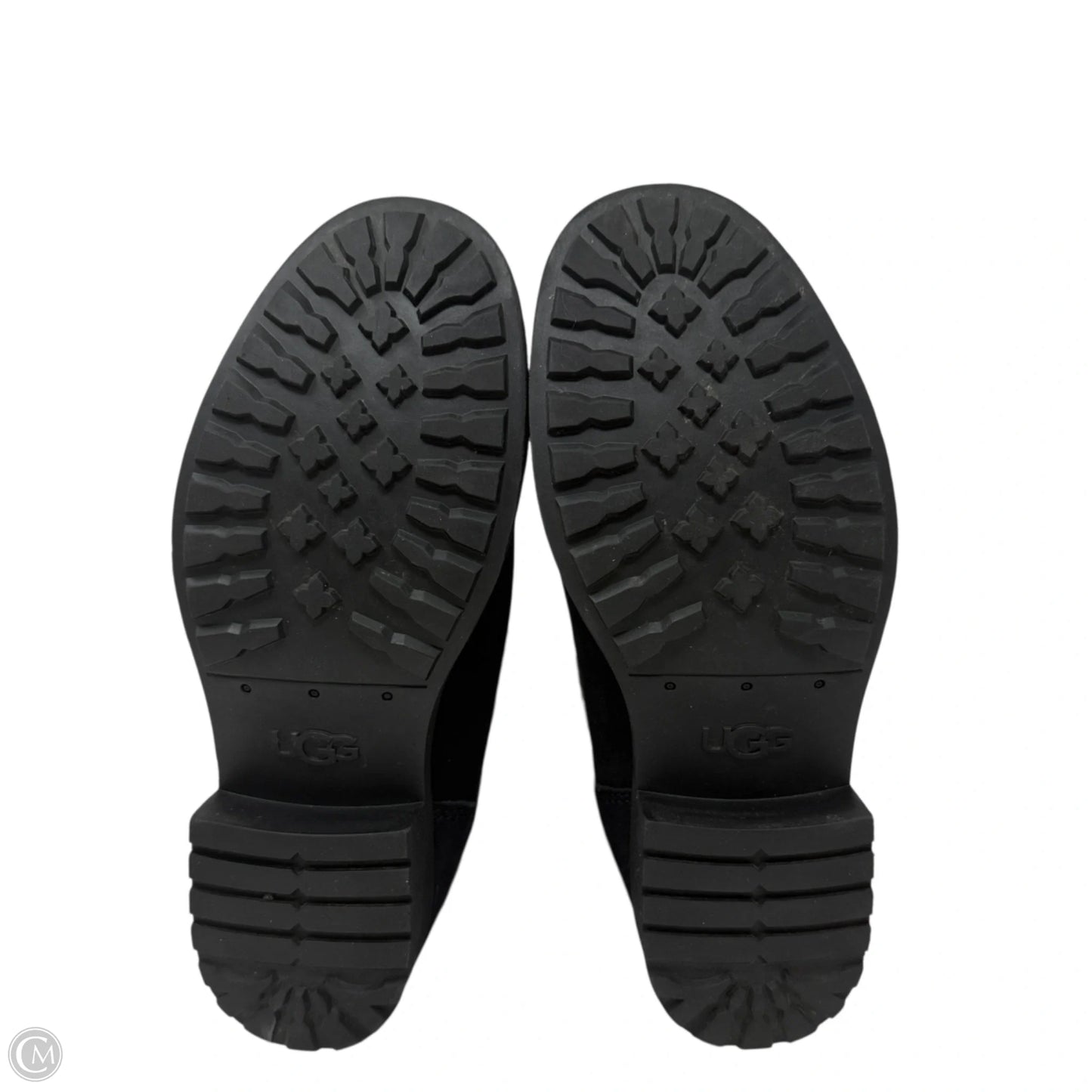 Bodie Fur Belted Boots Designer By Ugg In Black, Size: 7.5
