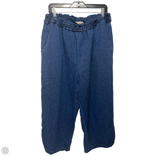 Pants Wide Leg By Anthropologie In Blue Denim, Size: L