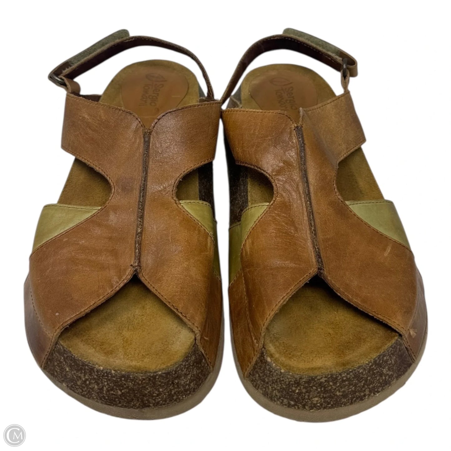 Leather Sandals Platform By Sergio Tomani In Brown, Size: 9