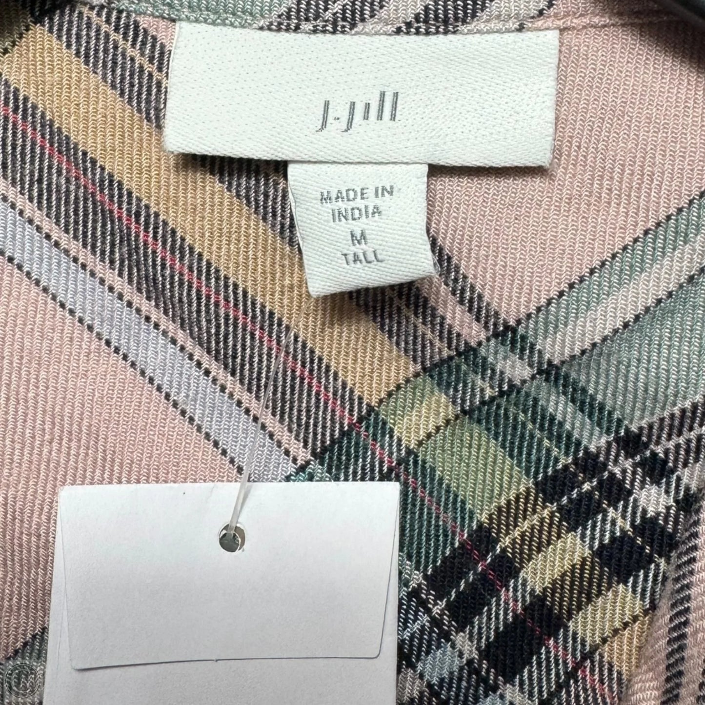 Top Long Sleeve By J. Jill In Plaid Pattern, Size: M tall