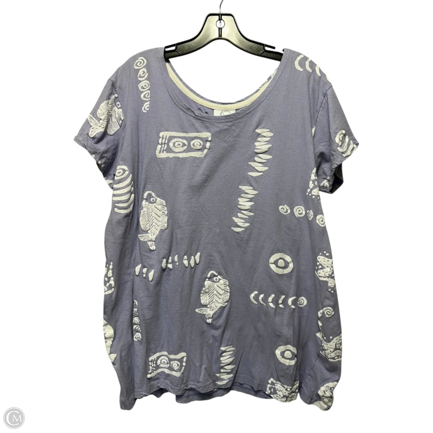 Fish Top Short Sleeve In Blue, Size: Xl