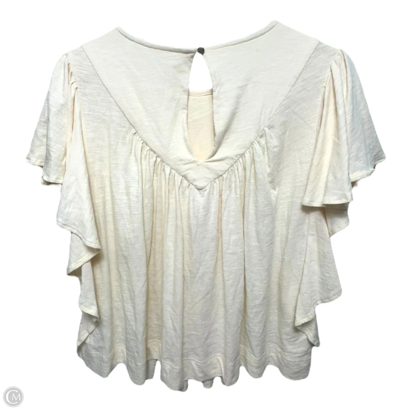 Flutter-Sleeve Swing Tee By Anthropologie In Cream, Size: S