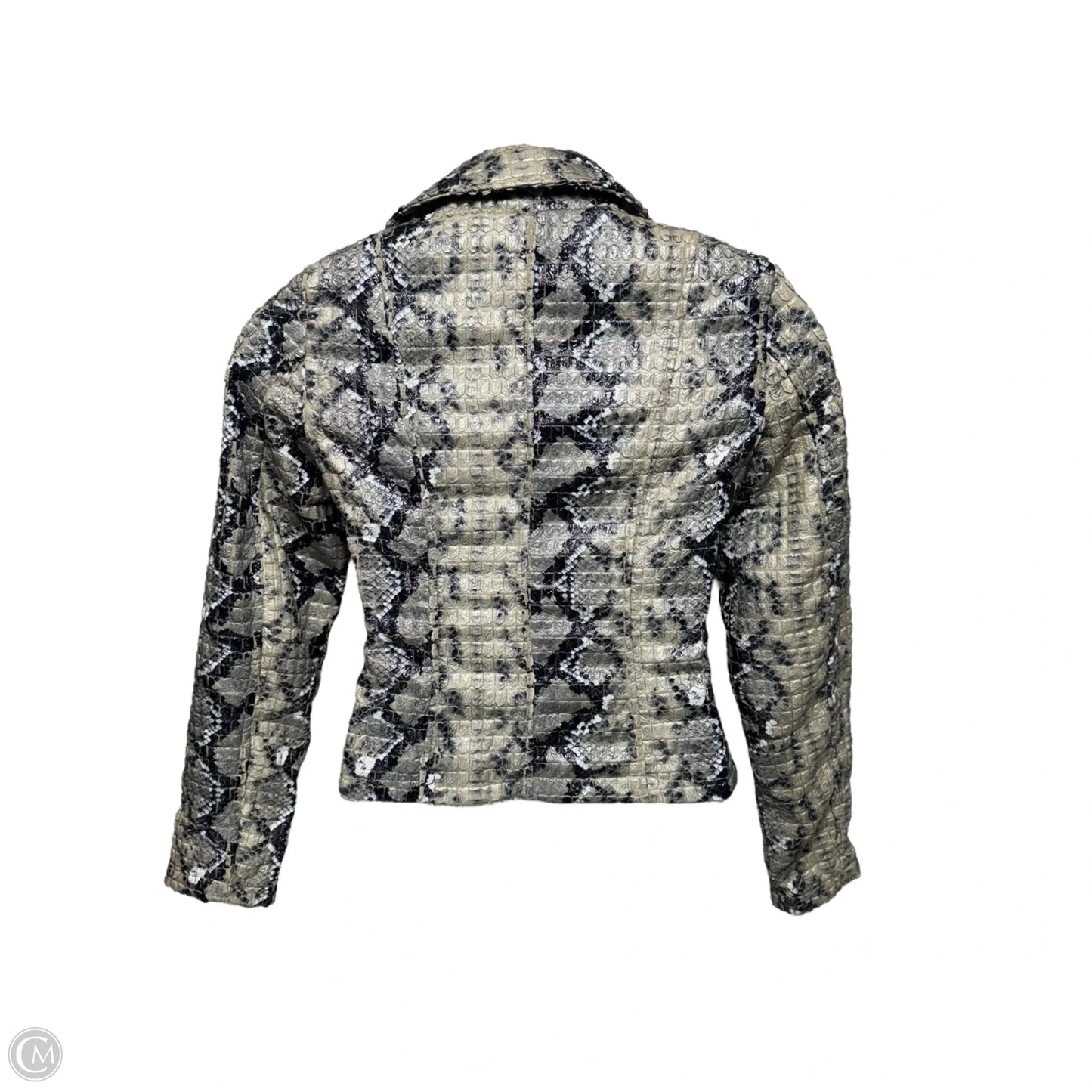 Jacket Moto By Rino & Pelle In Snakeskin Print, Size: M
