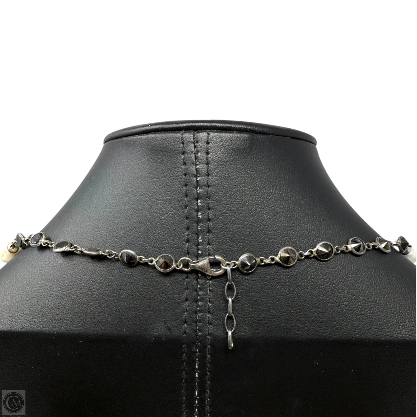 Sterling Silver Pearl & Crystal Station Necklace Other By Cmc