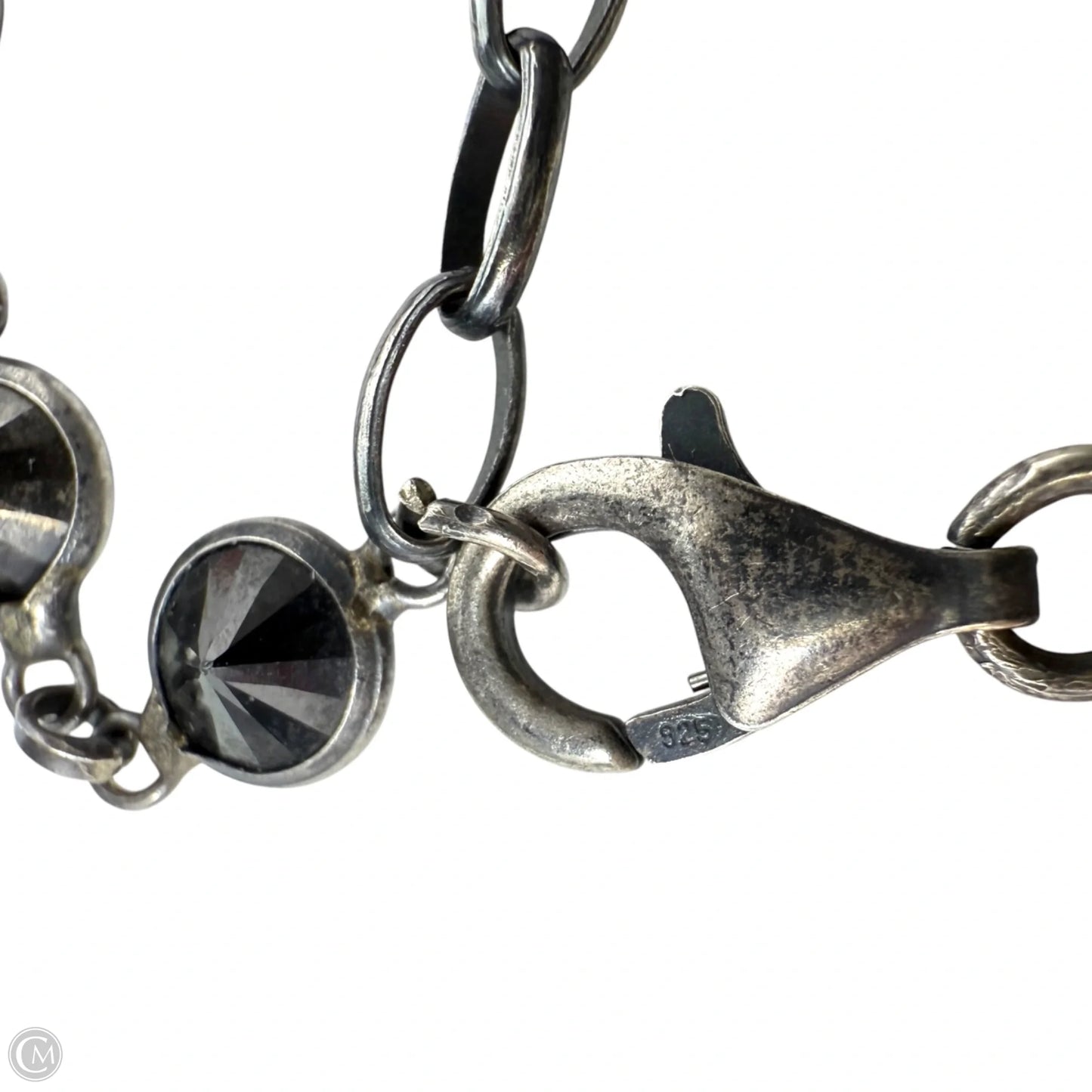 Sterling Silver Pearl & Crystal Station Necklace Other By Cmc